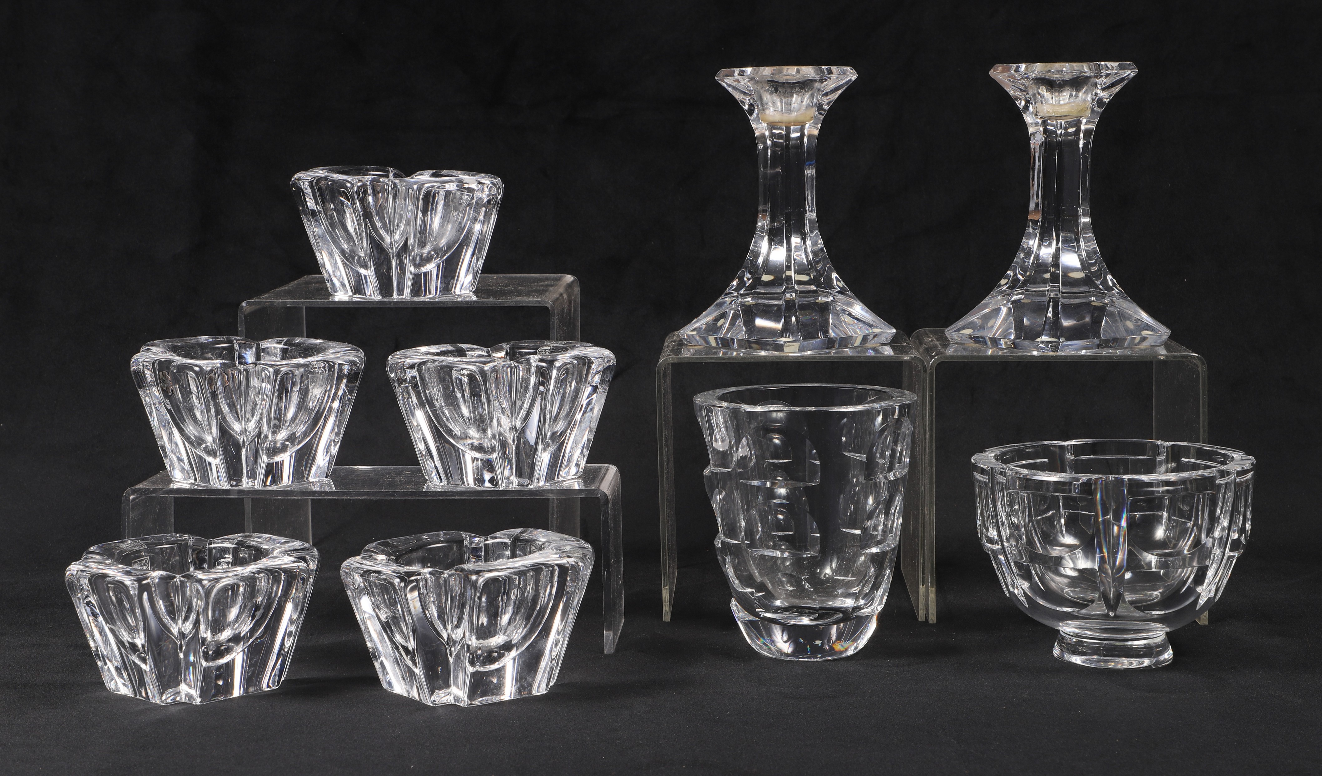 (8) Pcs Orrefors crystal, c/o (5)