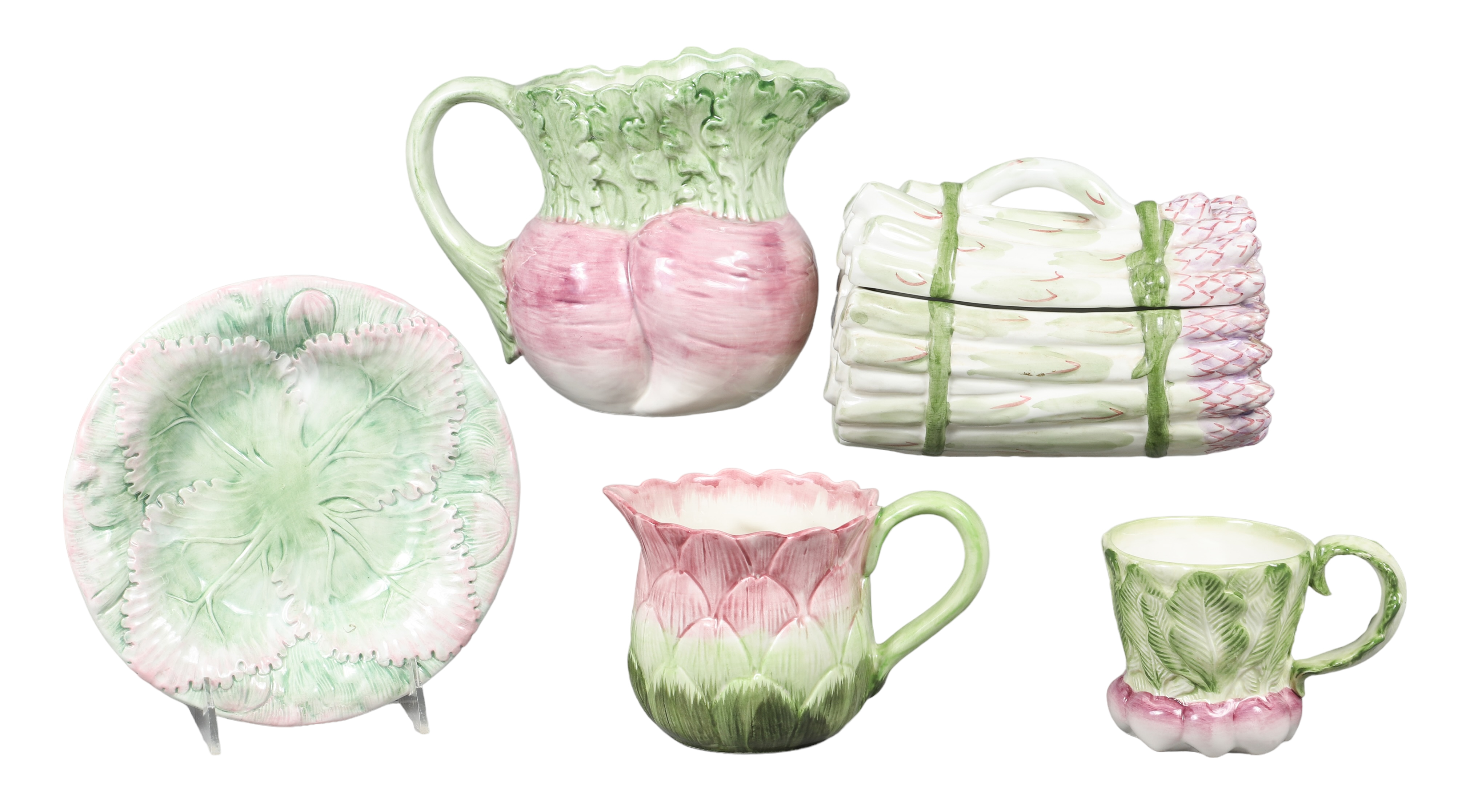 (5) Pcs vegetable porcelain kitchenware,