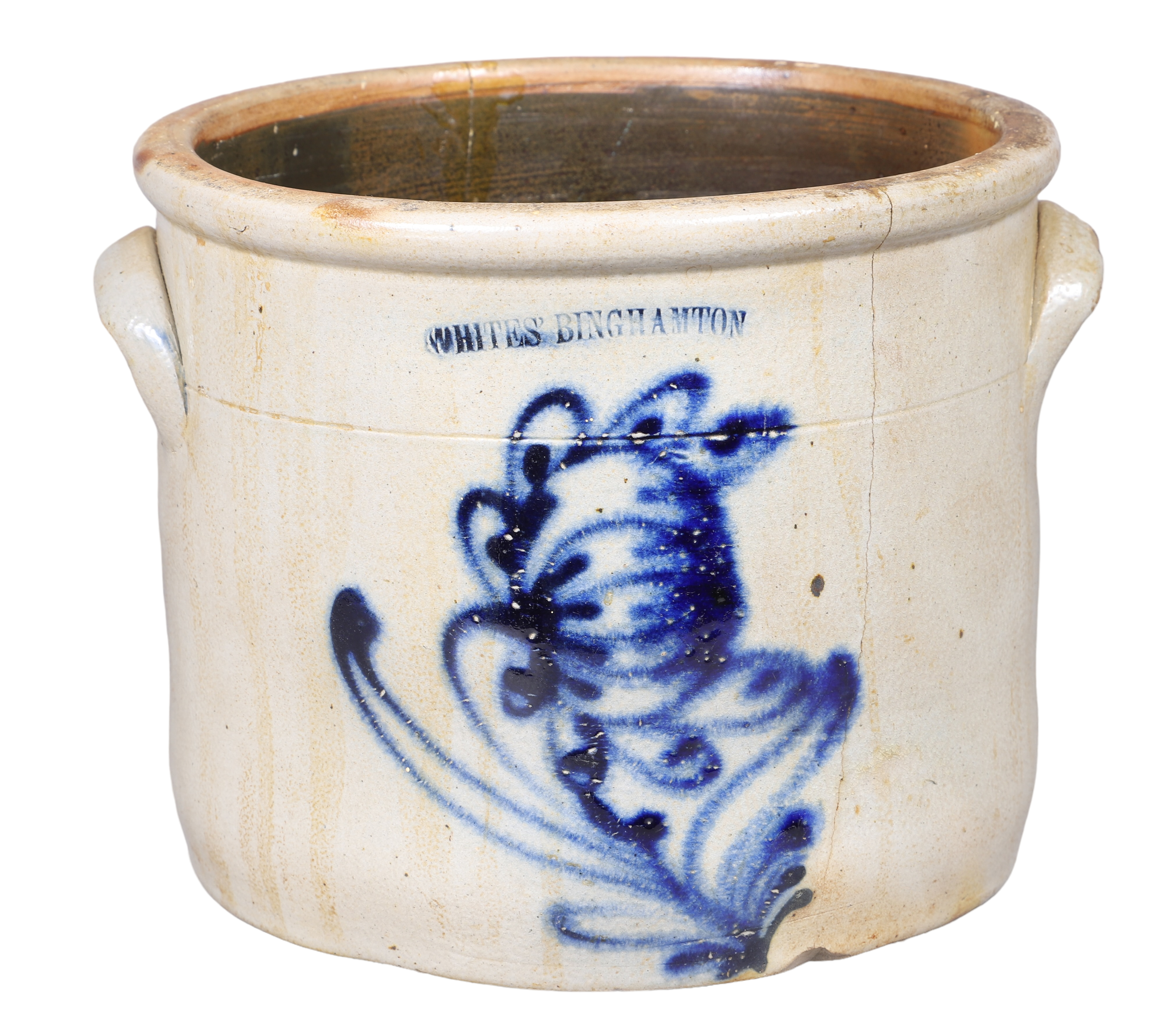 Blue decorated stoneware crock  2e160e