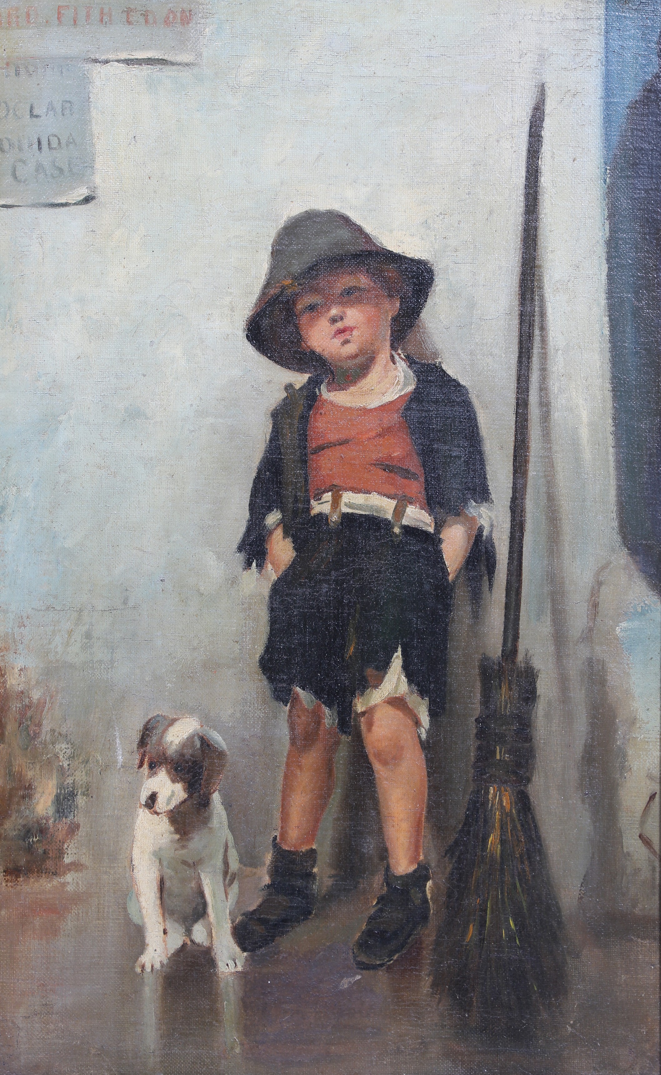 Painting of an urchin and a dog,