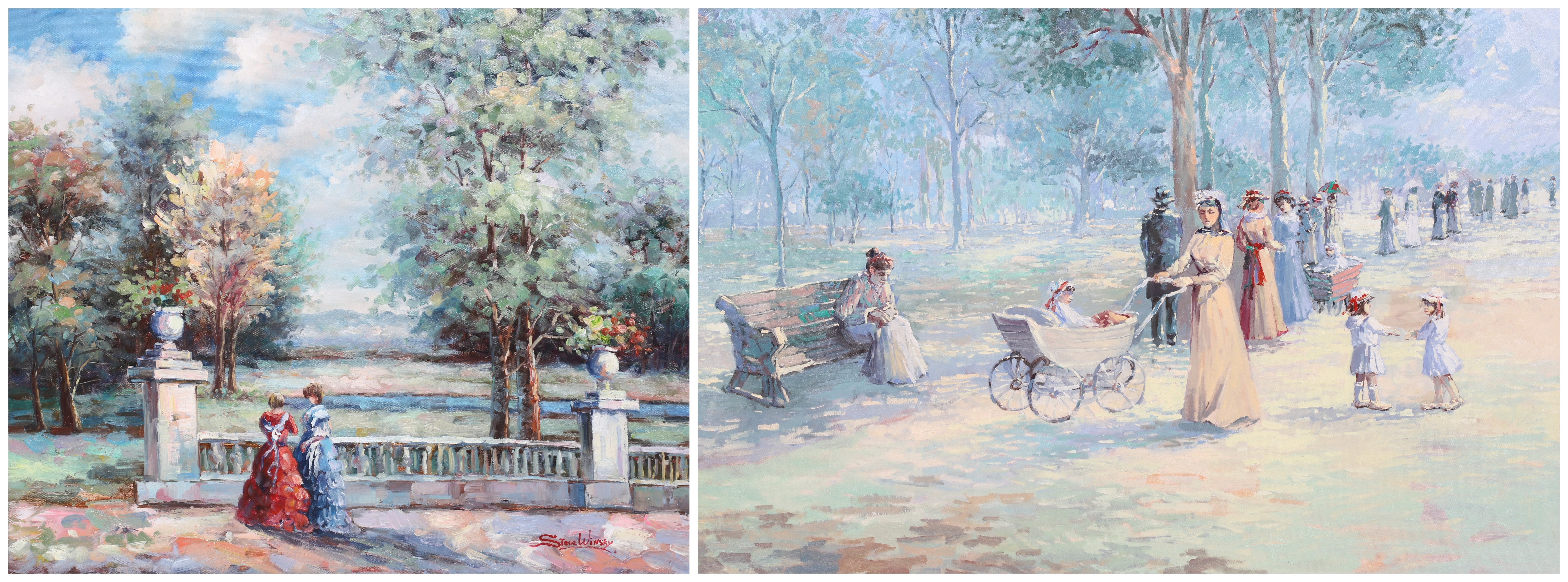  2 Impressionist style paintings  2e1618