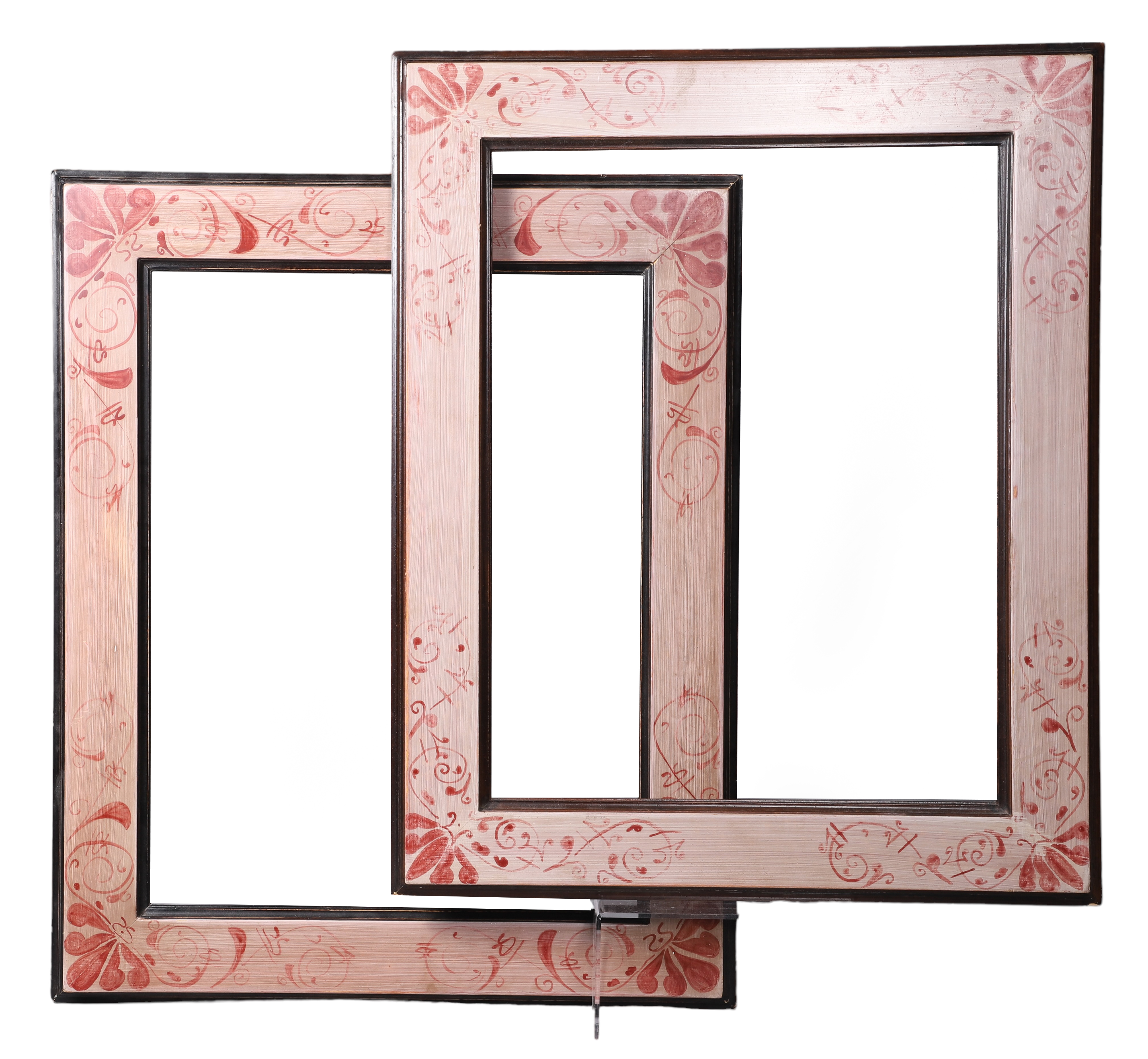 (2) Hand painted picture frames,