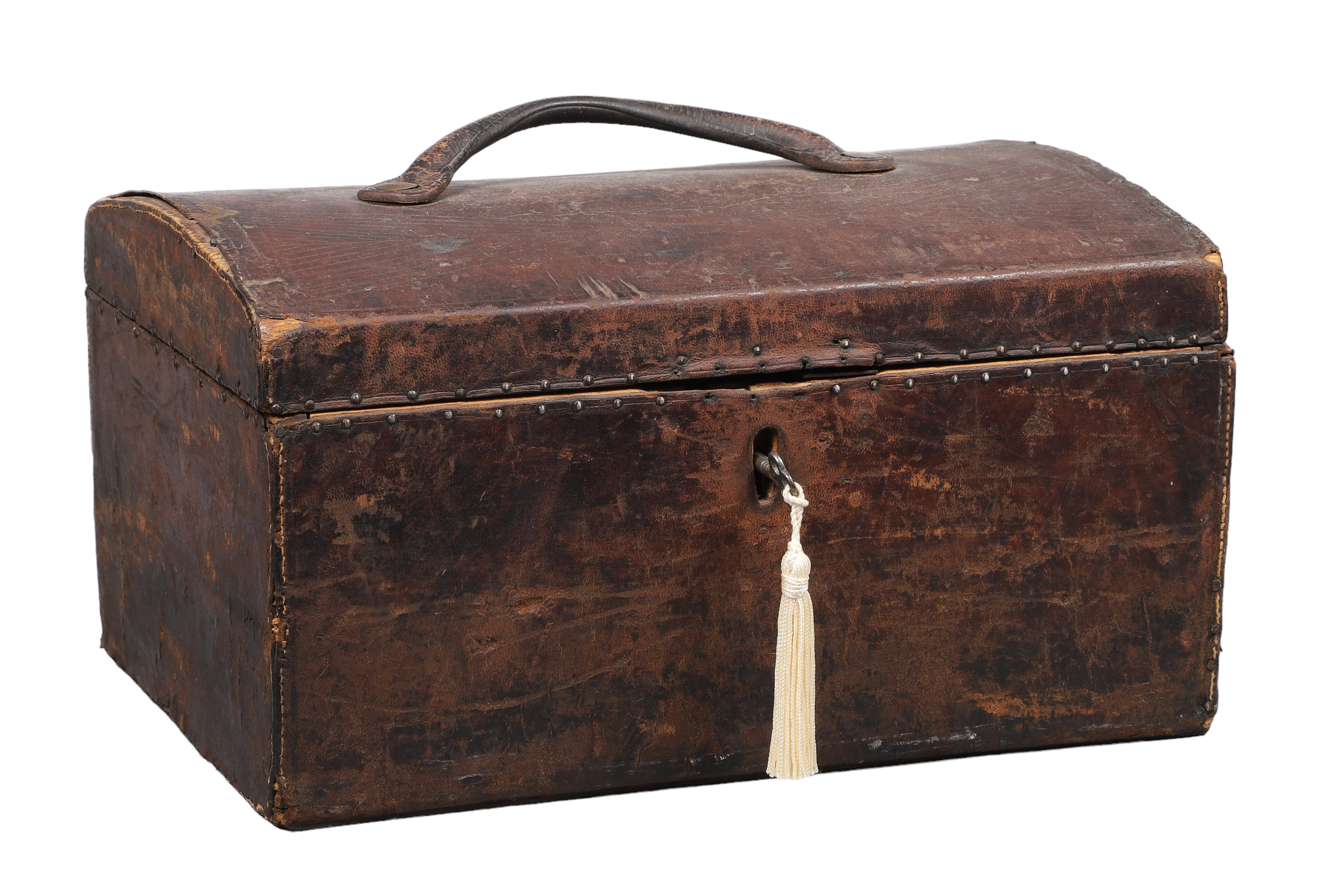 Leather covered wood document box  2e1651
