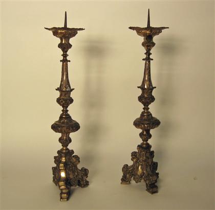 Pair of Baroque style silvered 49bd7