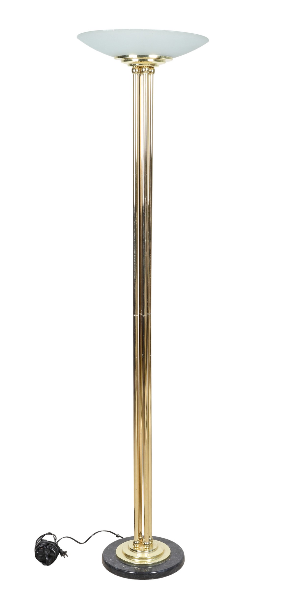 Contemporary brass floor lamp,