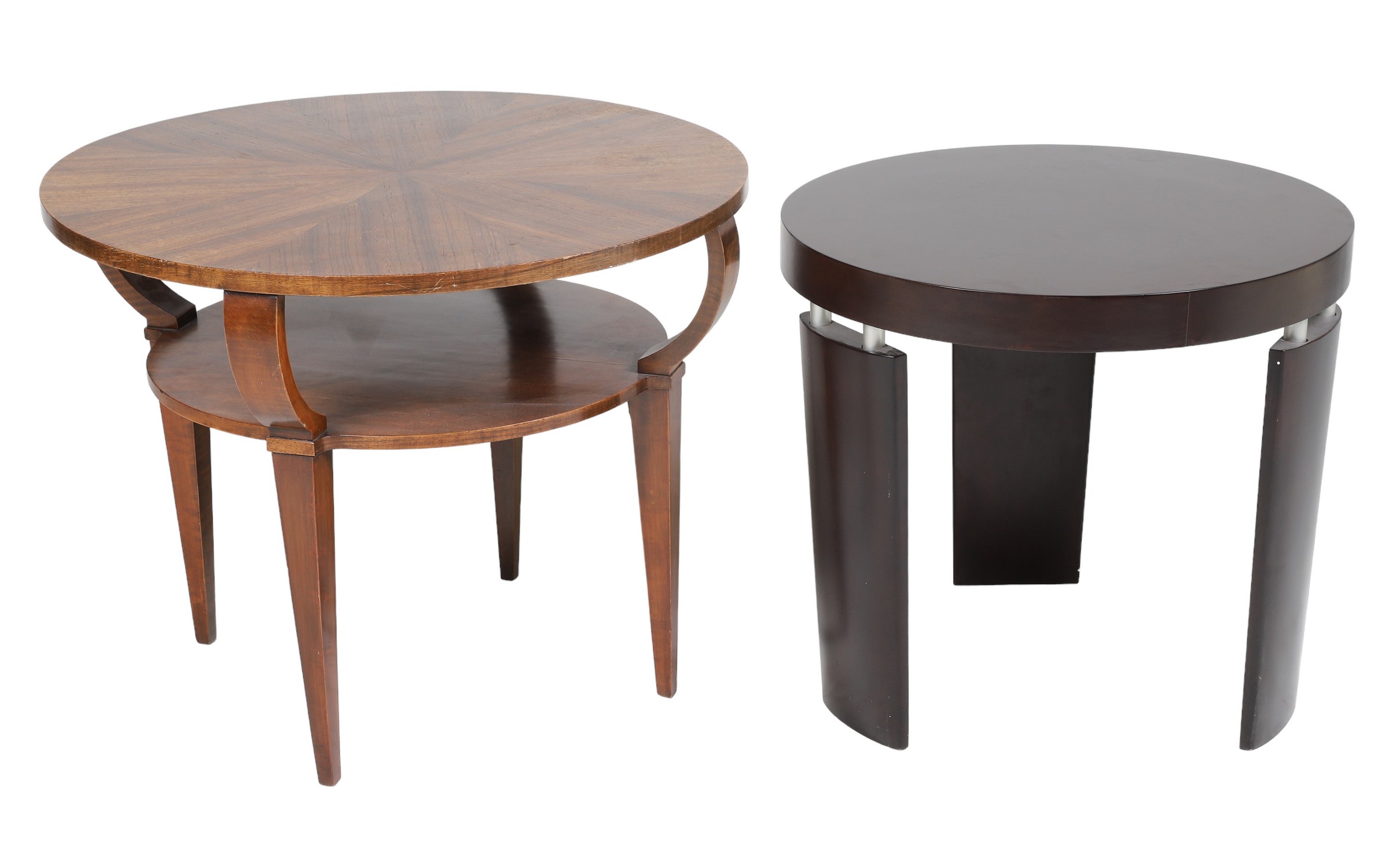 (2) Contemporary side tables, c/o