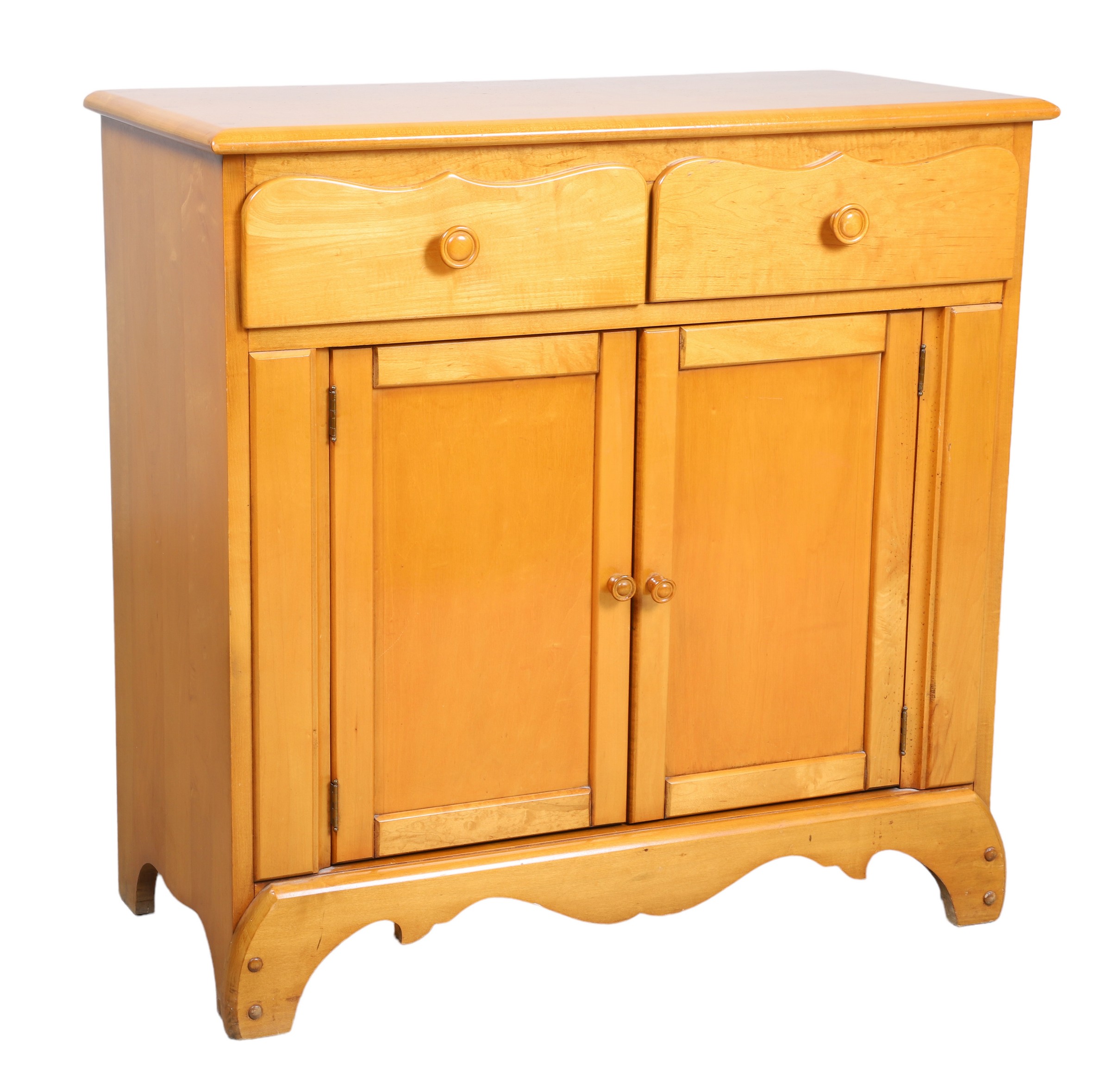 Maple side cabinet, pinned top,