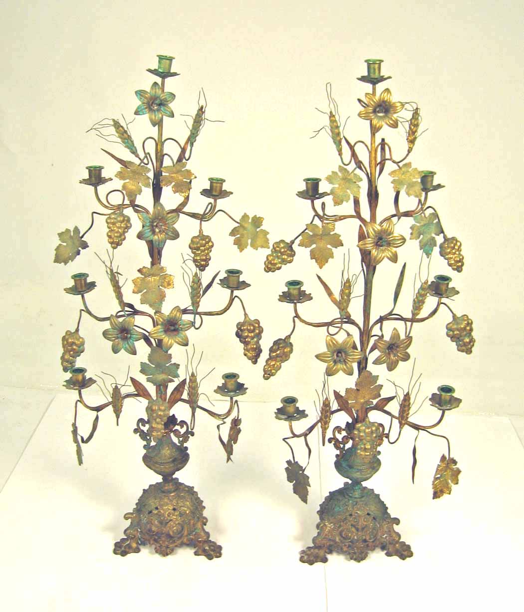 Pair of French brass seven light 49be2