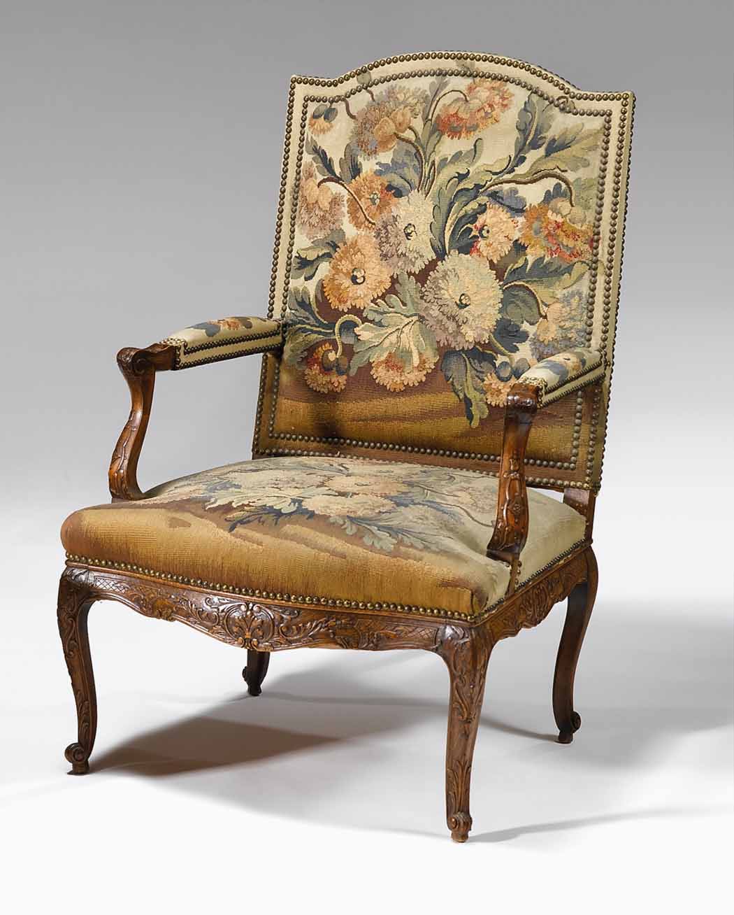 Louis XV style beechwood fauteuil