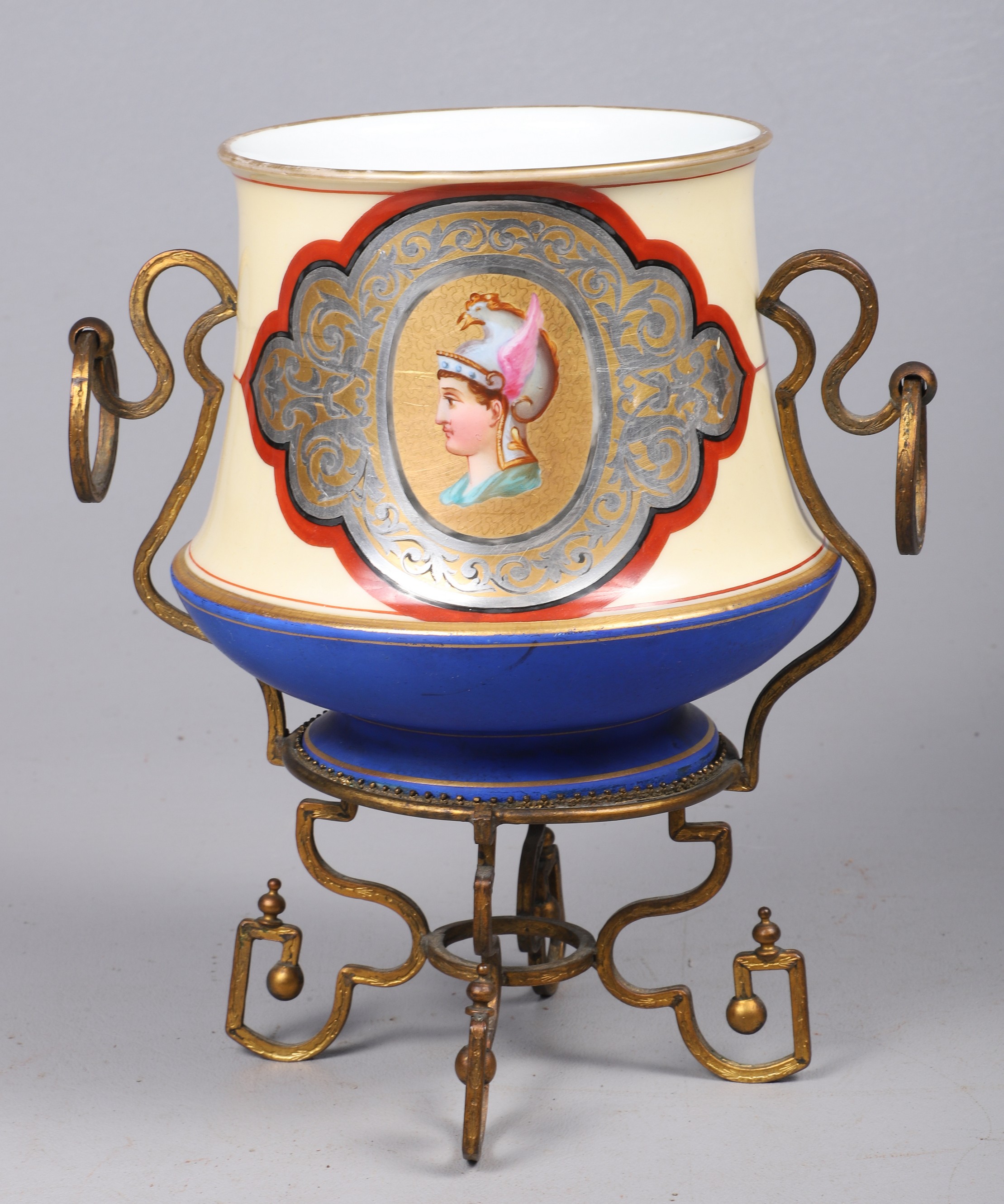 French porcelain cache pot, profile