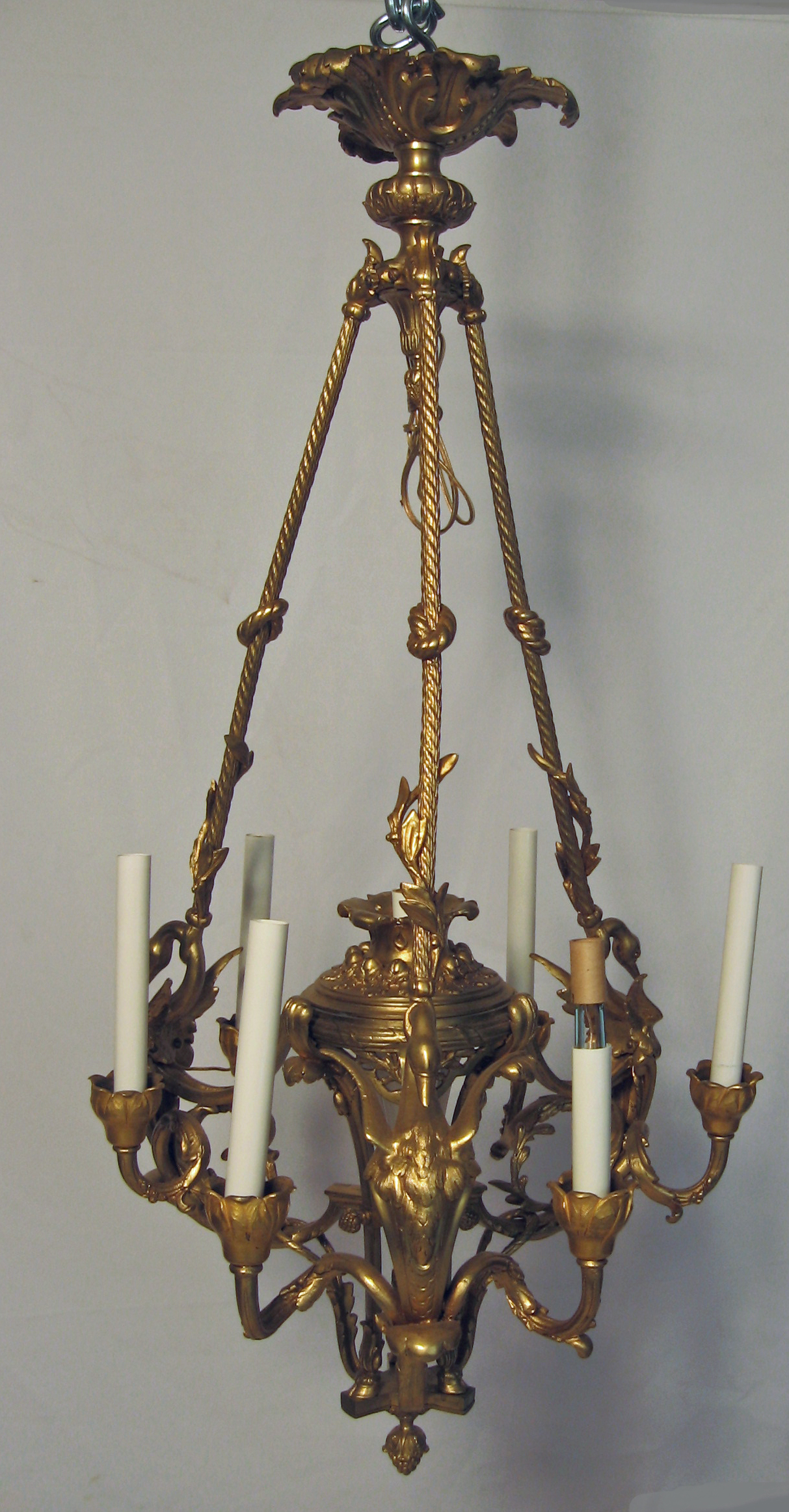 Louis XV style gilt bronze six-light