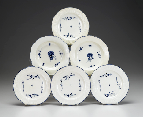 Group of Chantilly soft paste porcelain