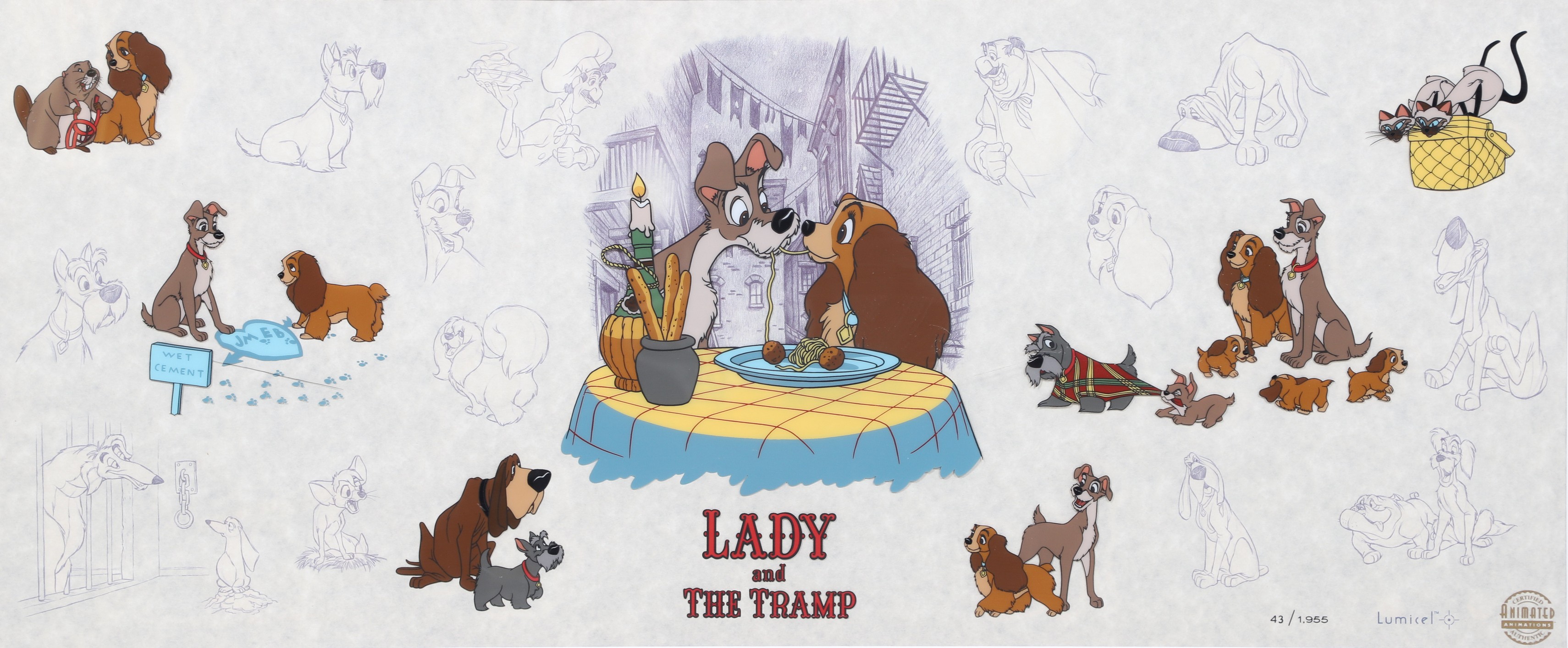 Lady & the Tramp Lumicel depicting characters
