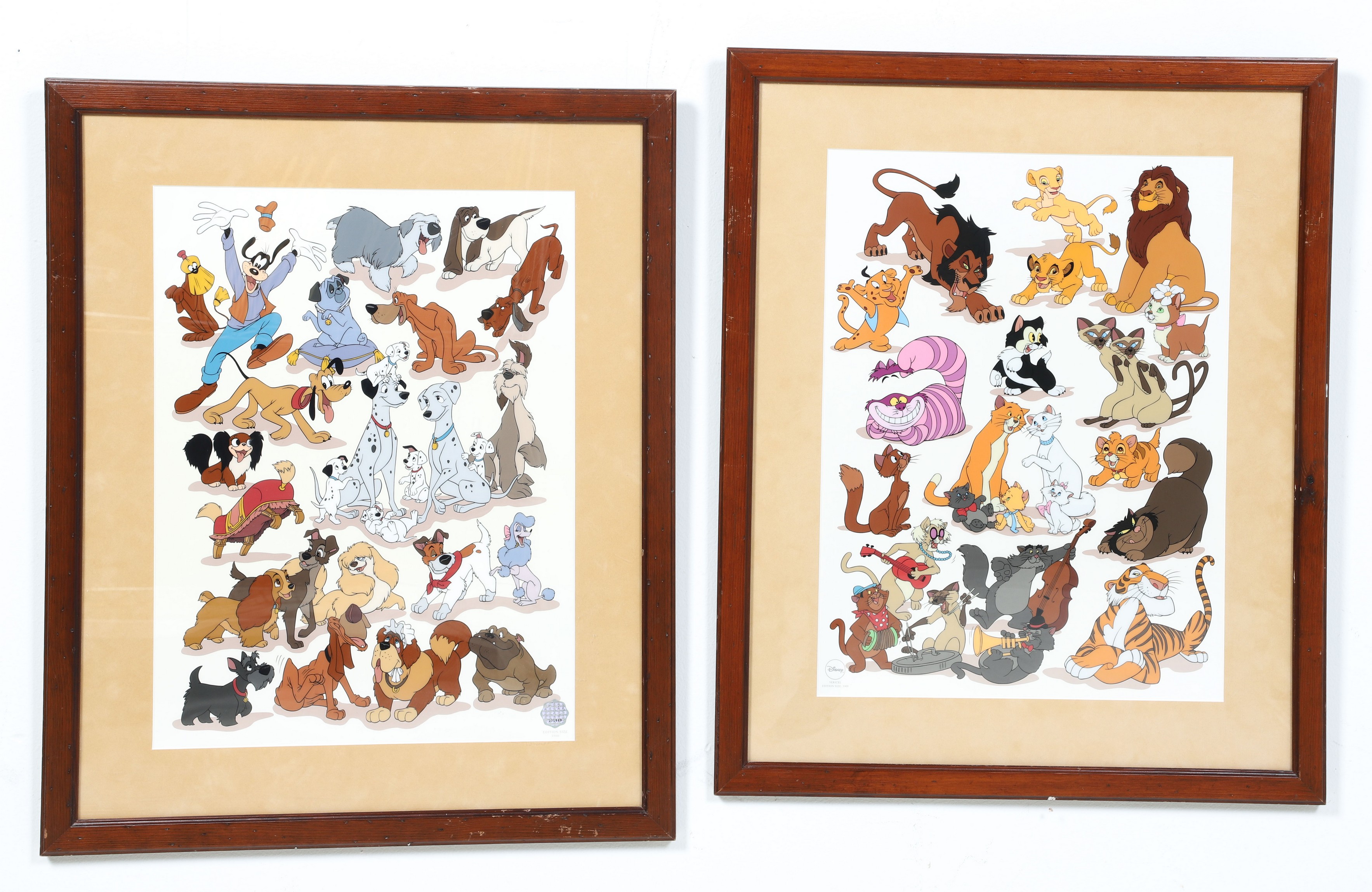 (2) Disney character cels cats & dogs,