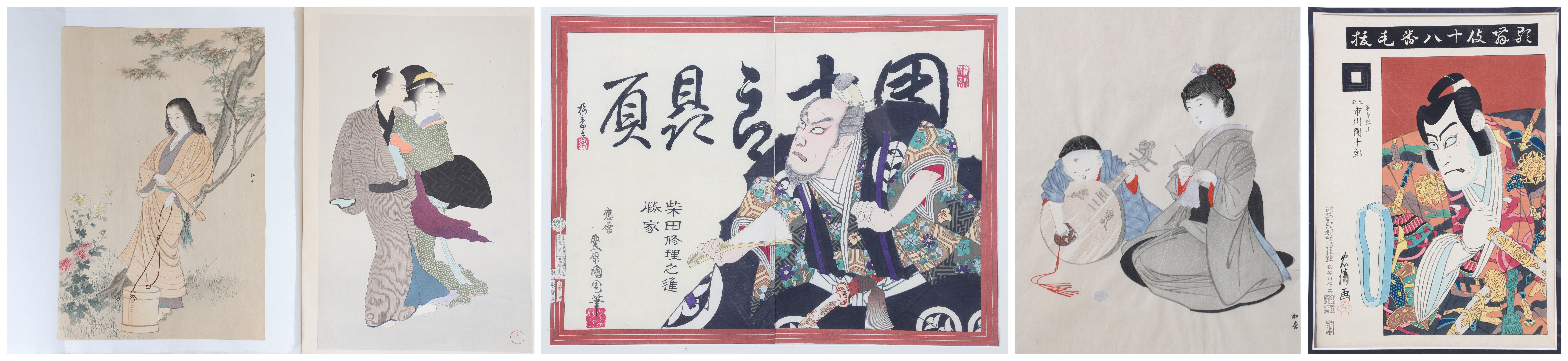  5 Japanese woodblock prints  2e1798
