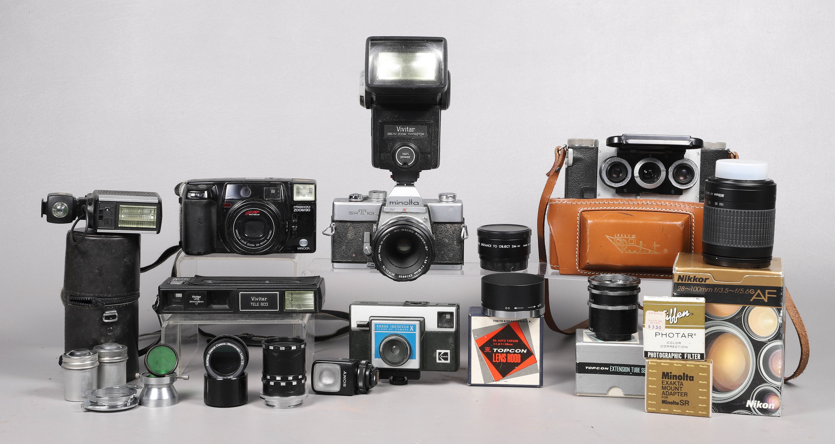 Lot of cameras & accessories, including