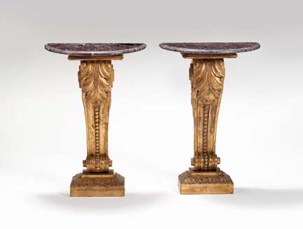 Pair of giltwood console tables 49c02