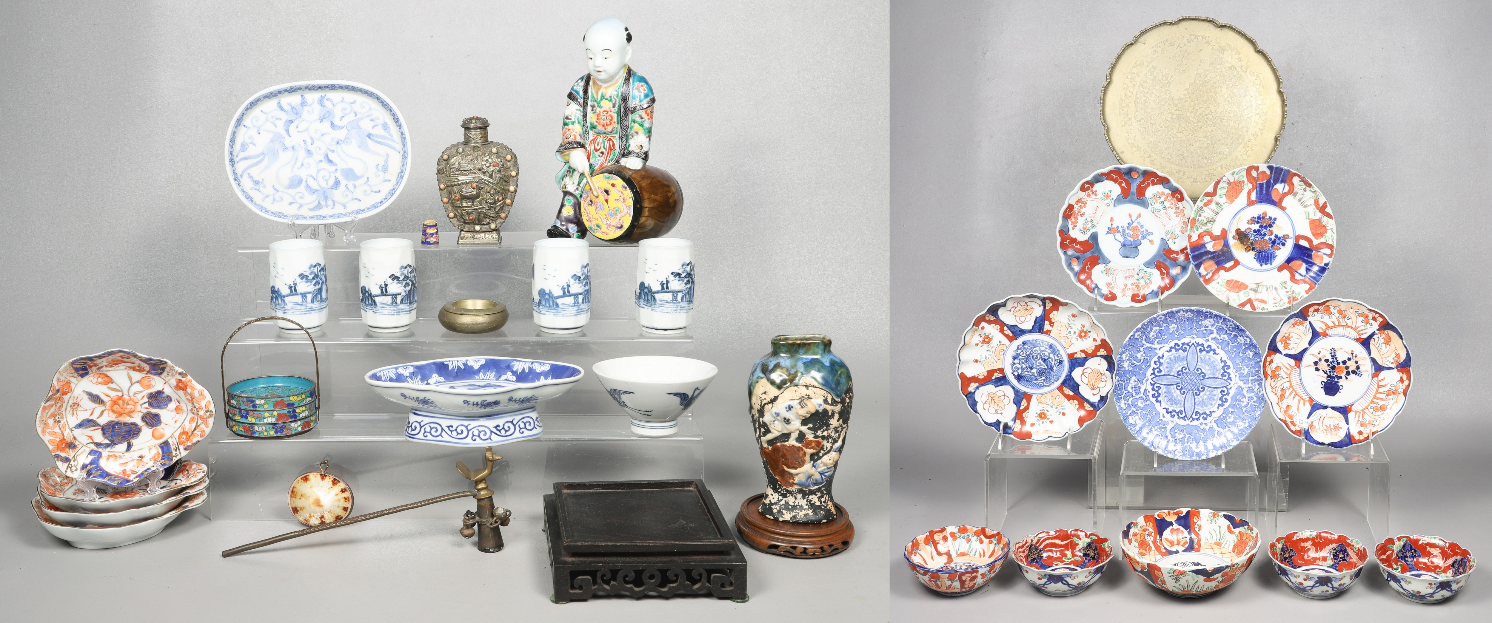 Imari, blue and white porcelain