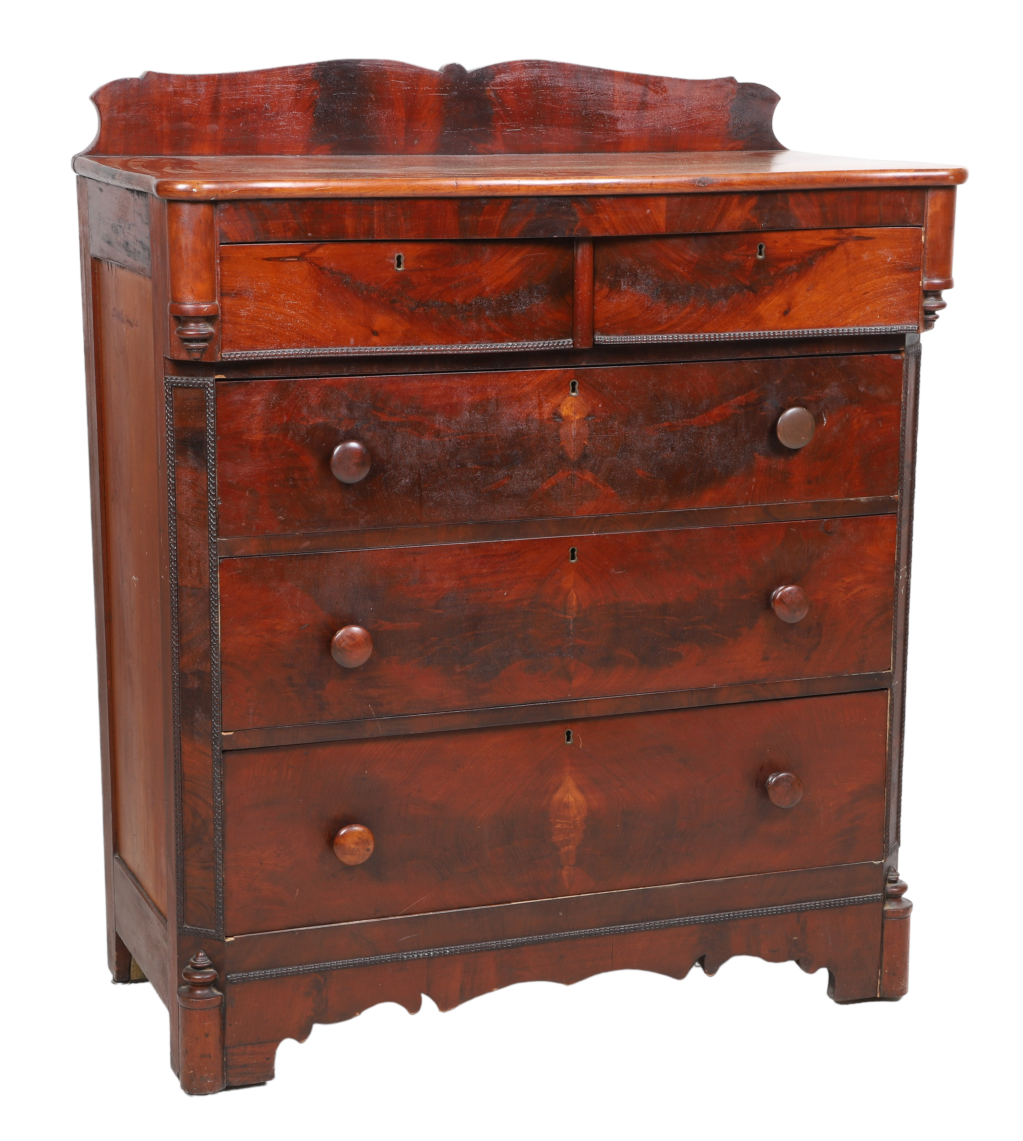 Empire mahogany chest of drawers,