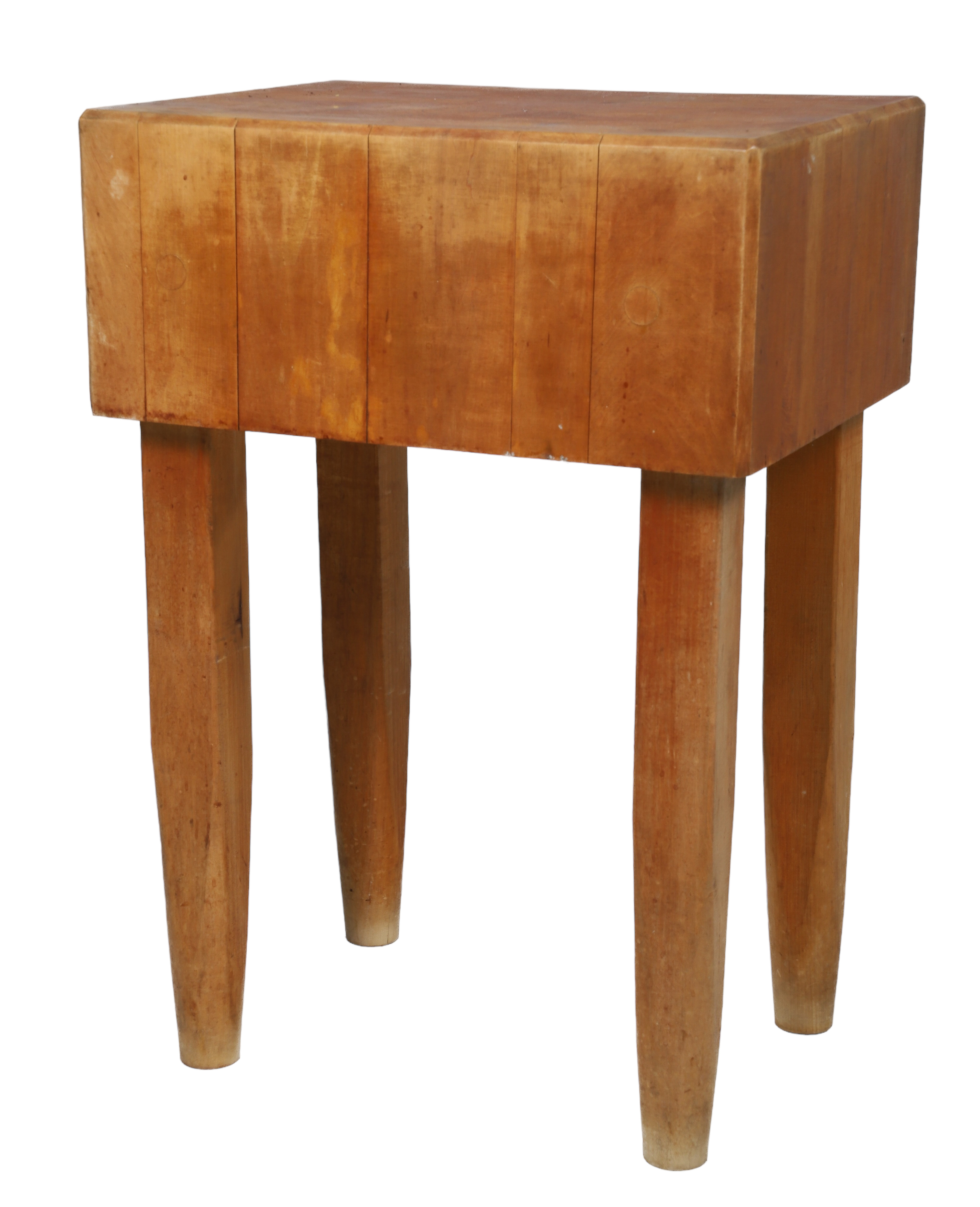Maple butcher block table, on square