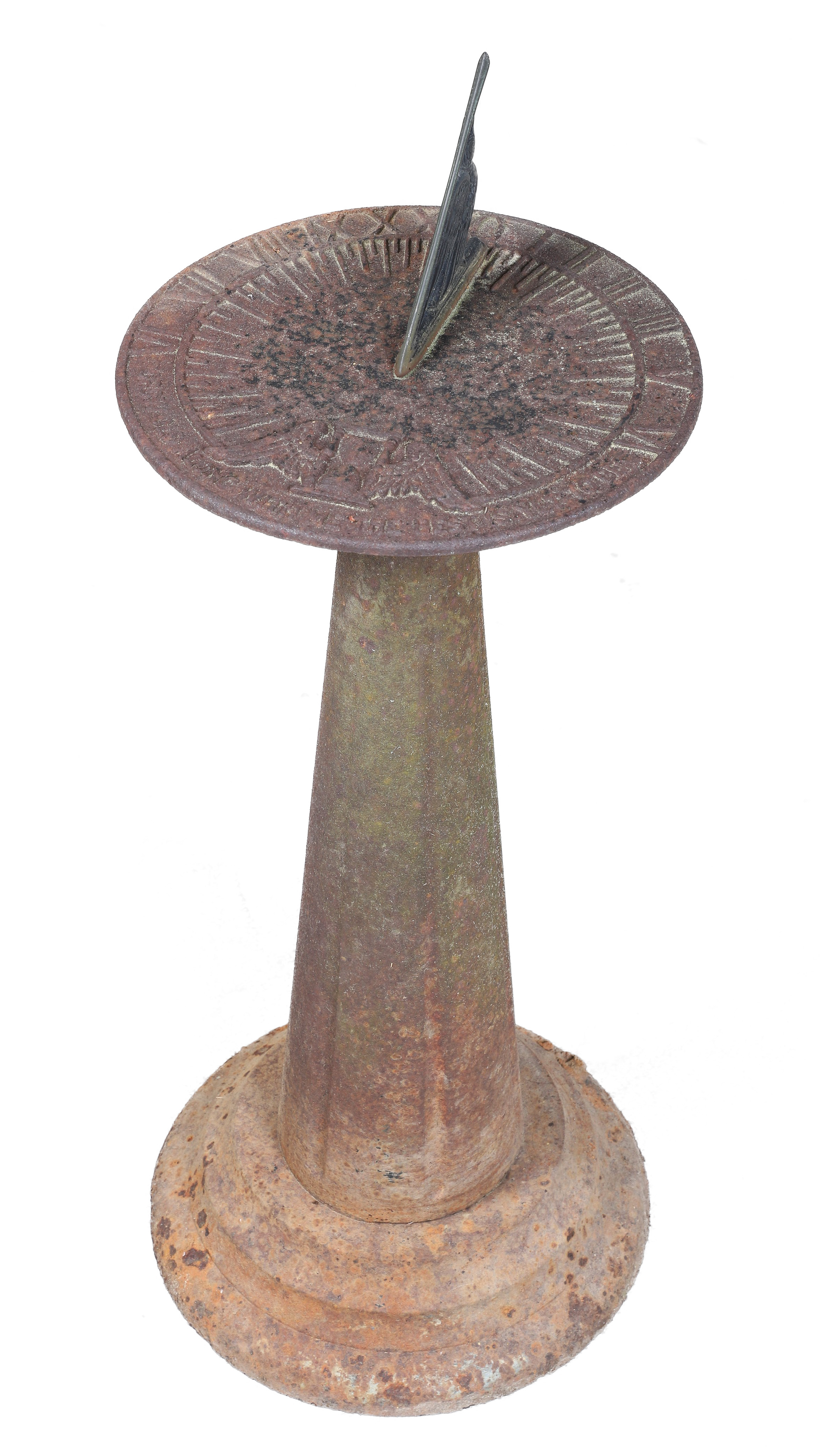 Iron 1-pc sundial, top with eagle with