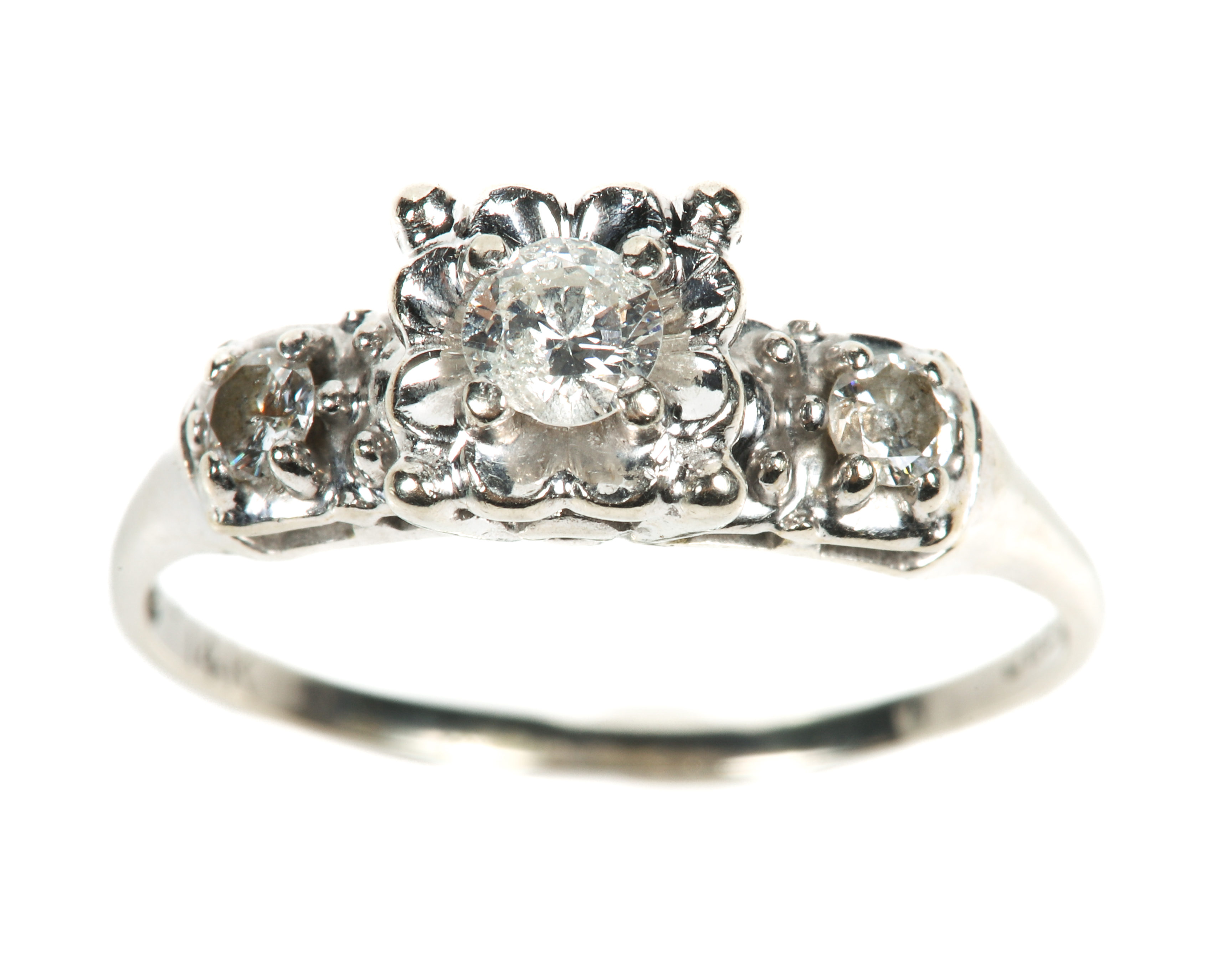 14K white gold Art Deco diamond