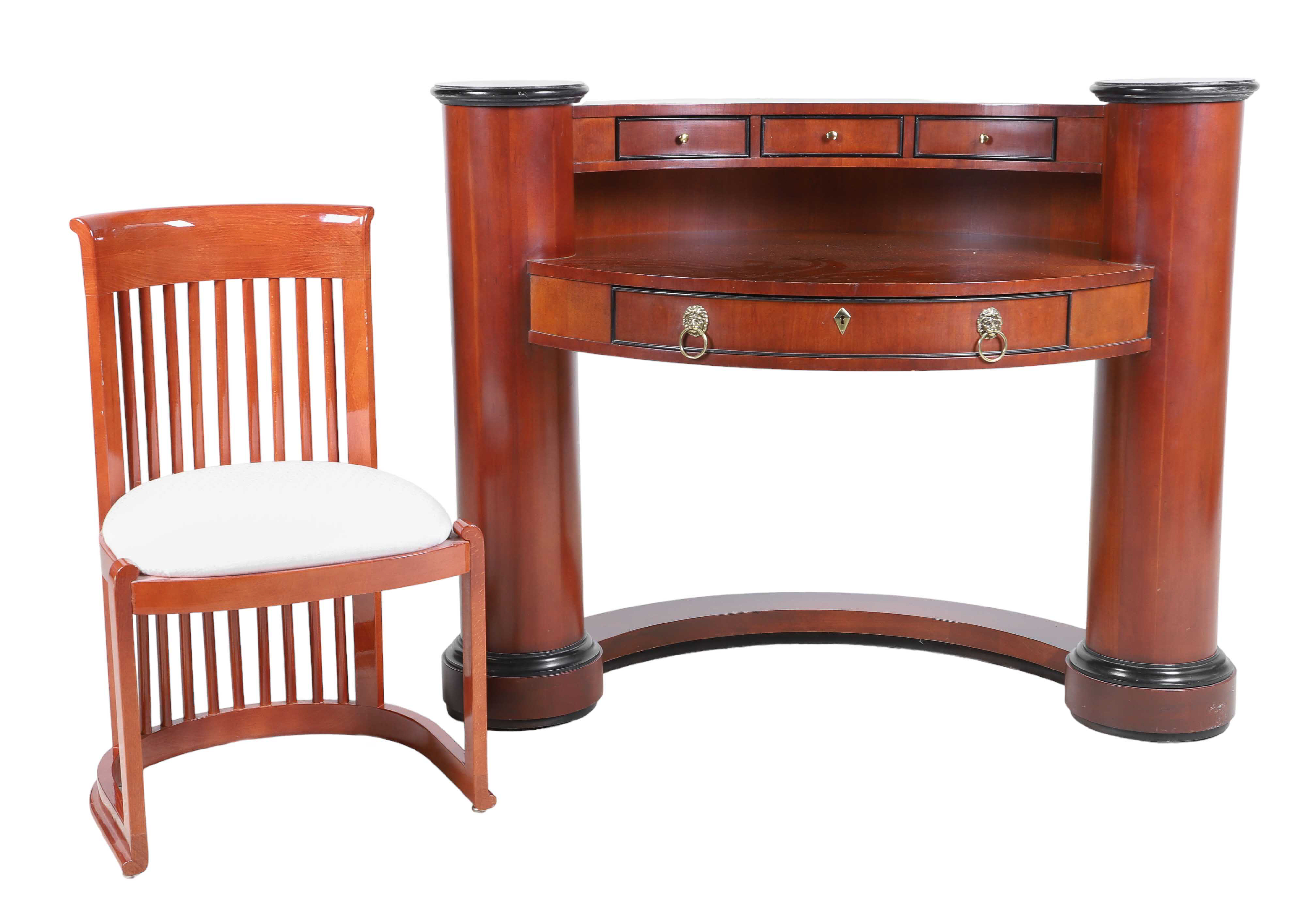 Century mahogany desk w/ chair,