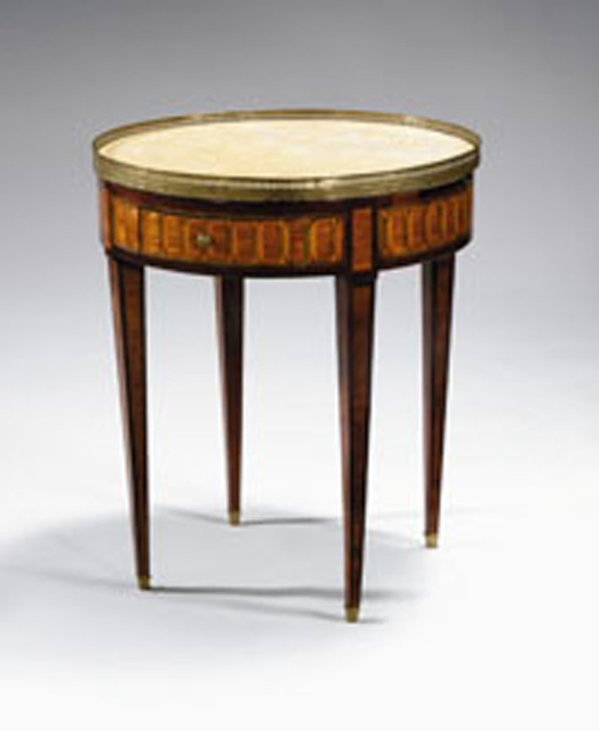 Louis XVI mahogany, tulipwood and parquetry