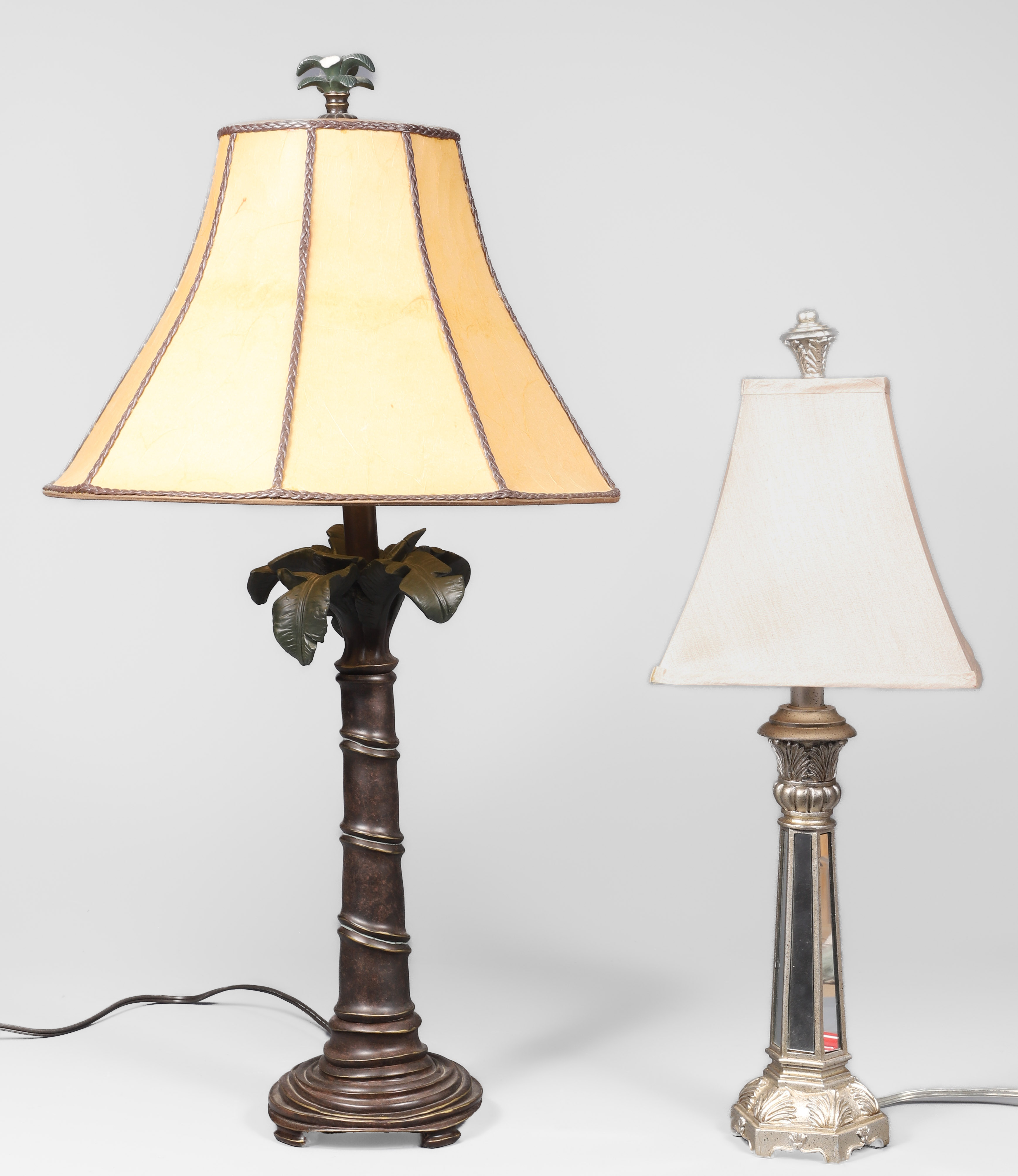 (2) Contemporary table lamps, c/o palm