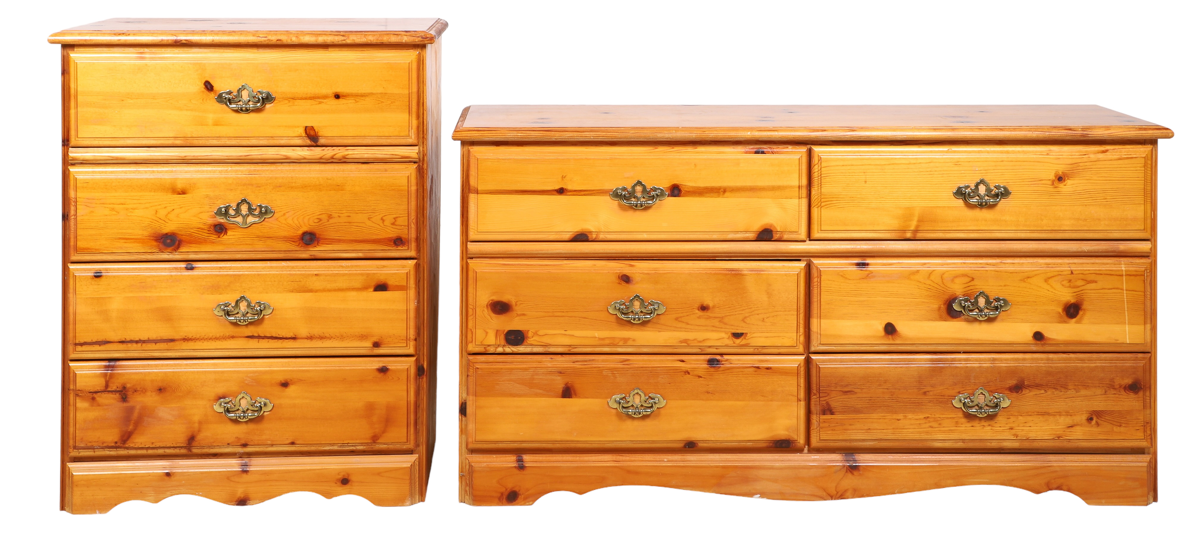 (2) pc Pine bedroom set, c/o dresser,