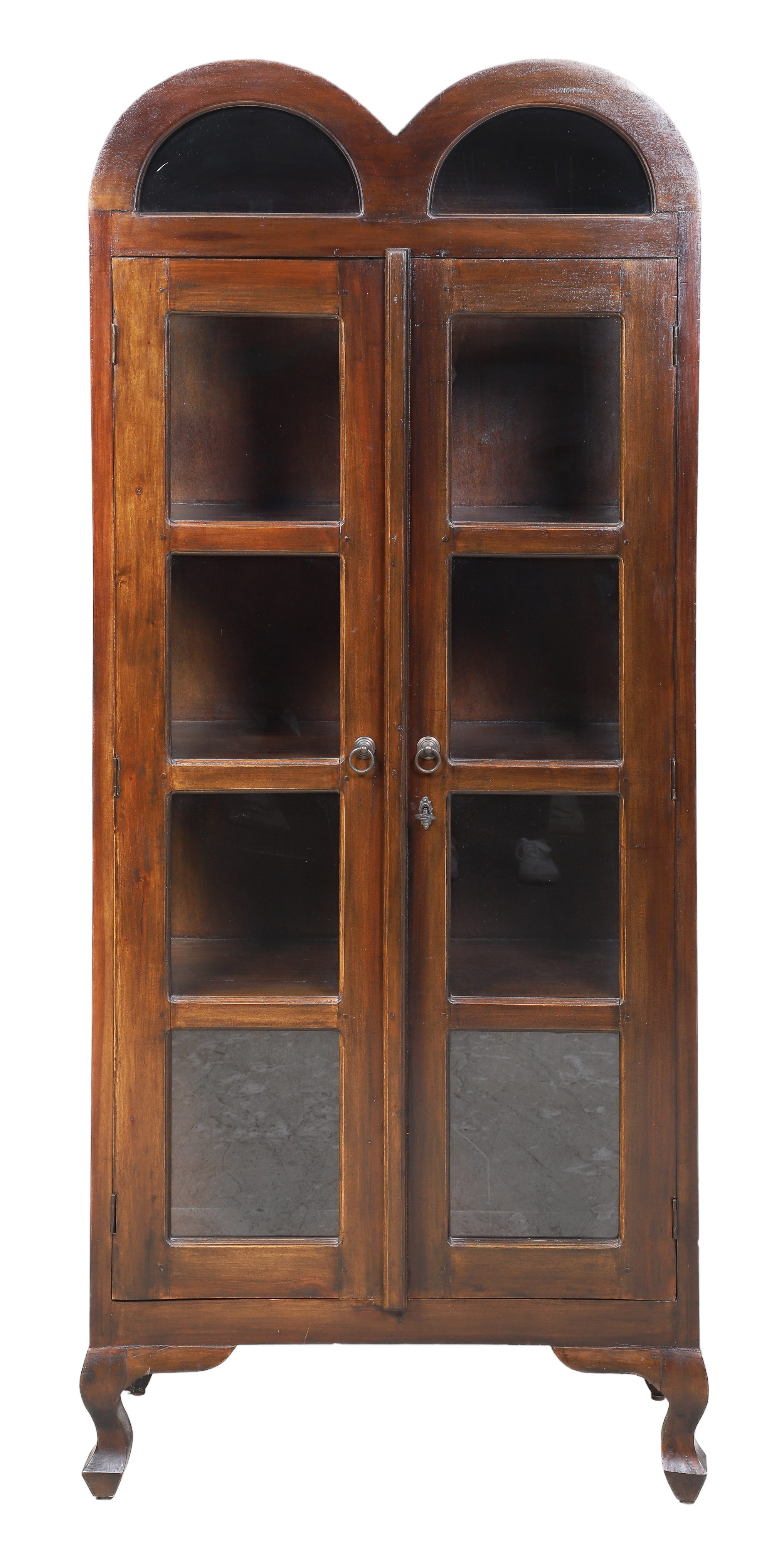 Walnut finished two door display 2e1a25