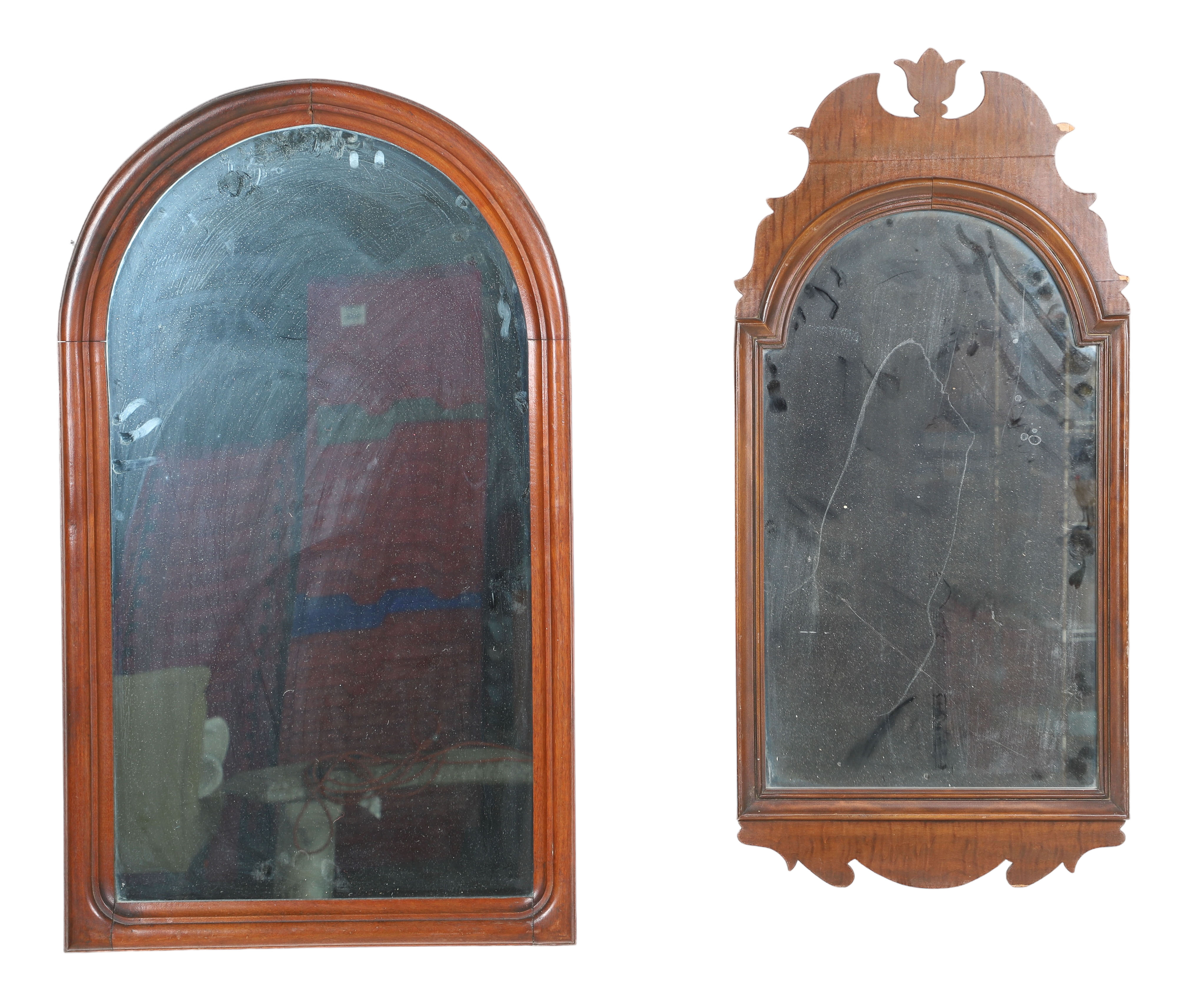 (2) hanging wall mirrors, c/o Chippendale