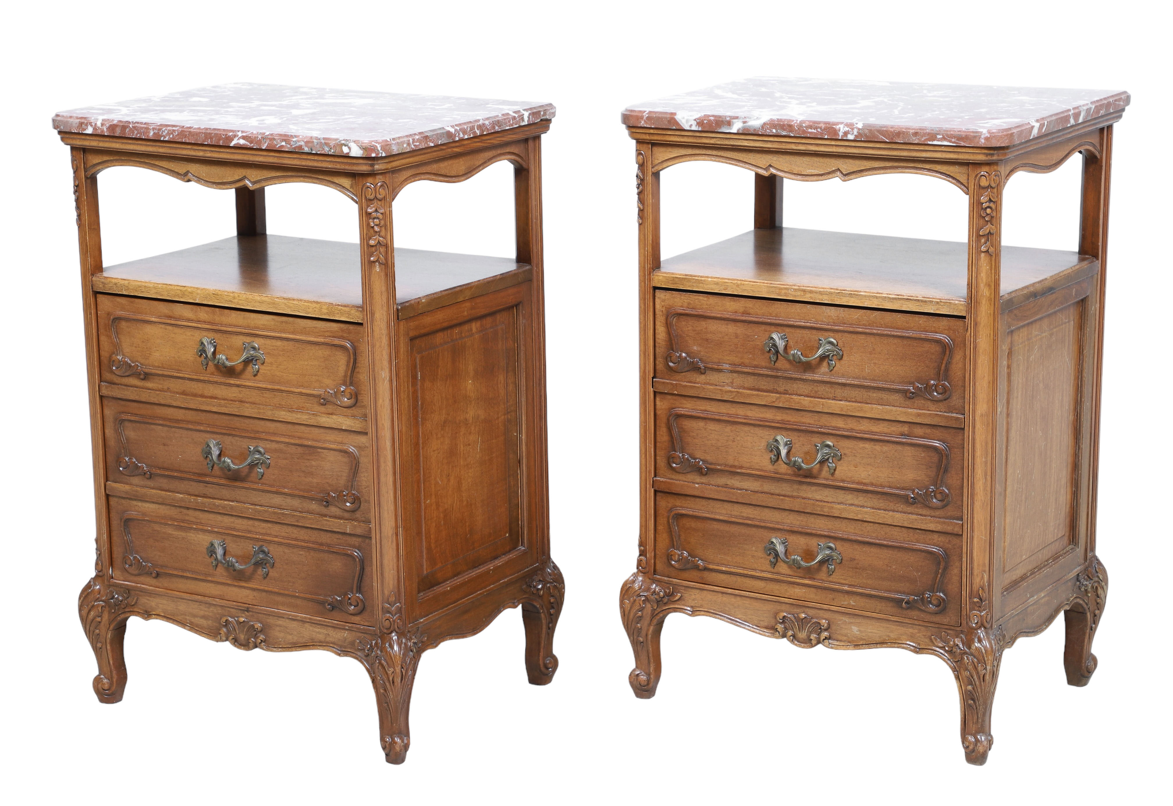 Pair French style marbletop side 2e1a34