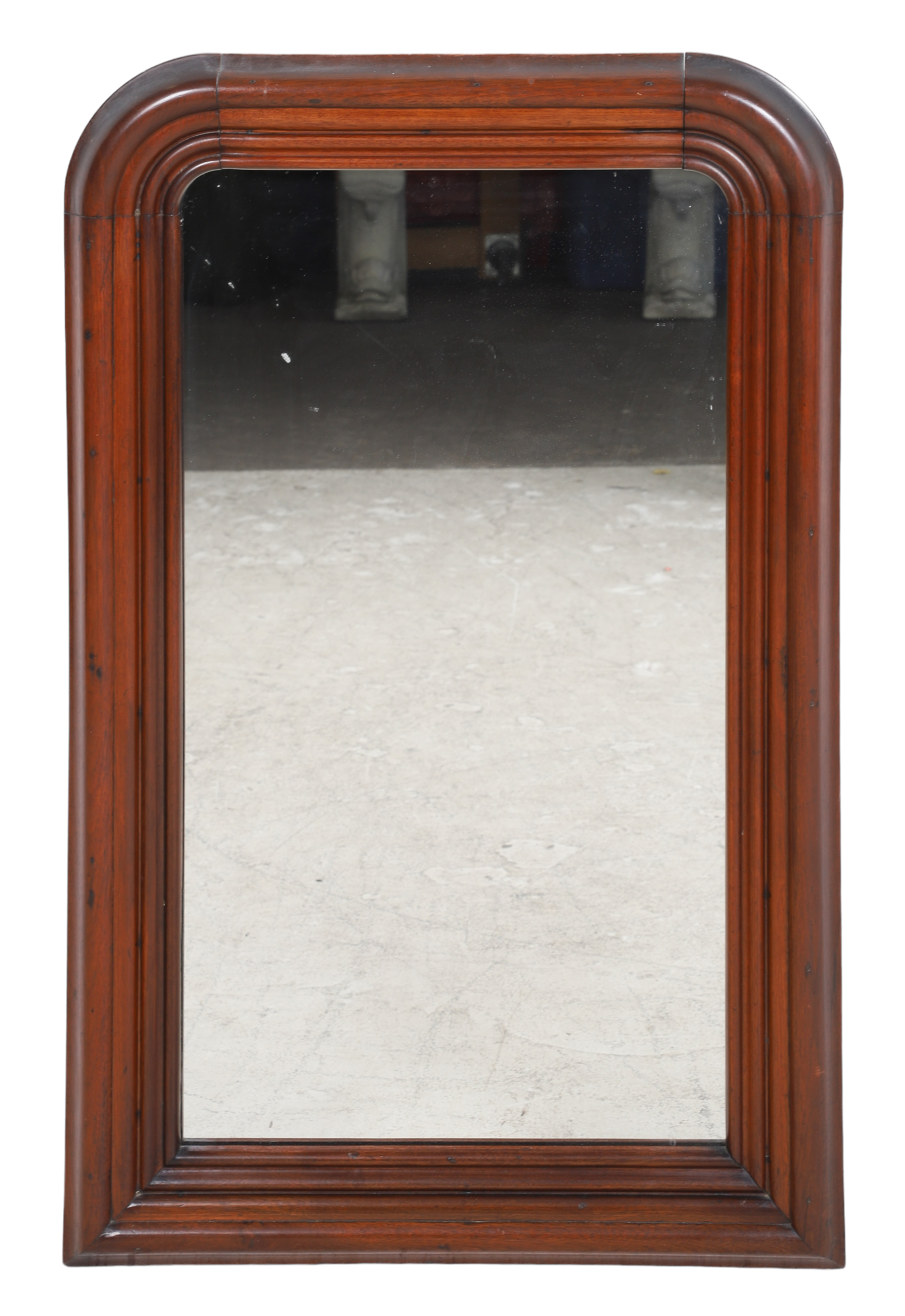 Mahogany hanging wall mirror, 38"h