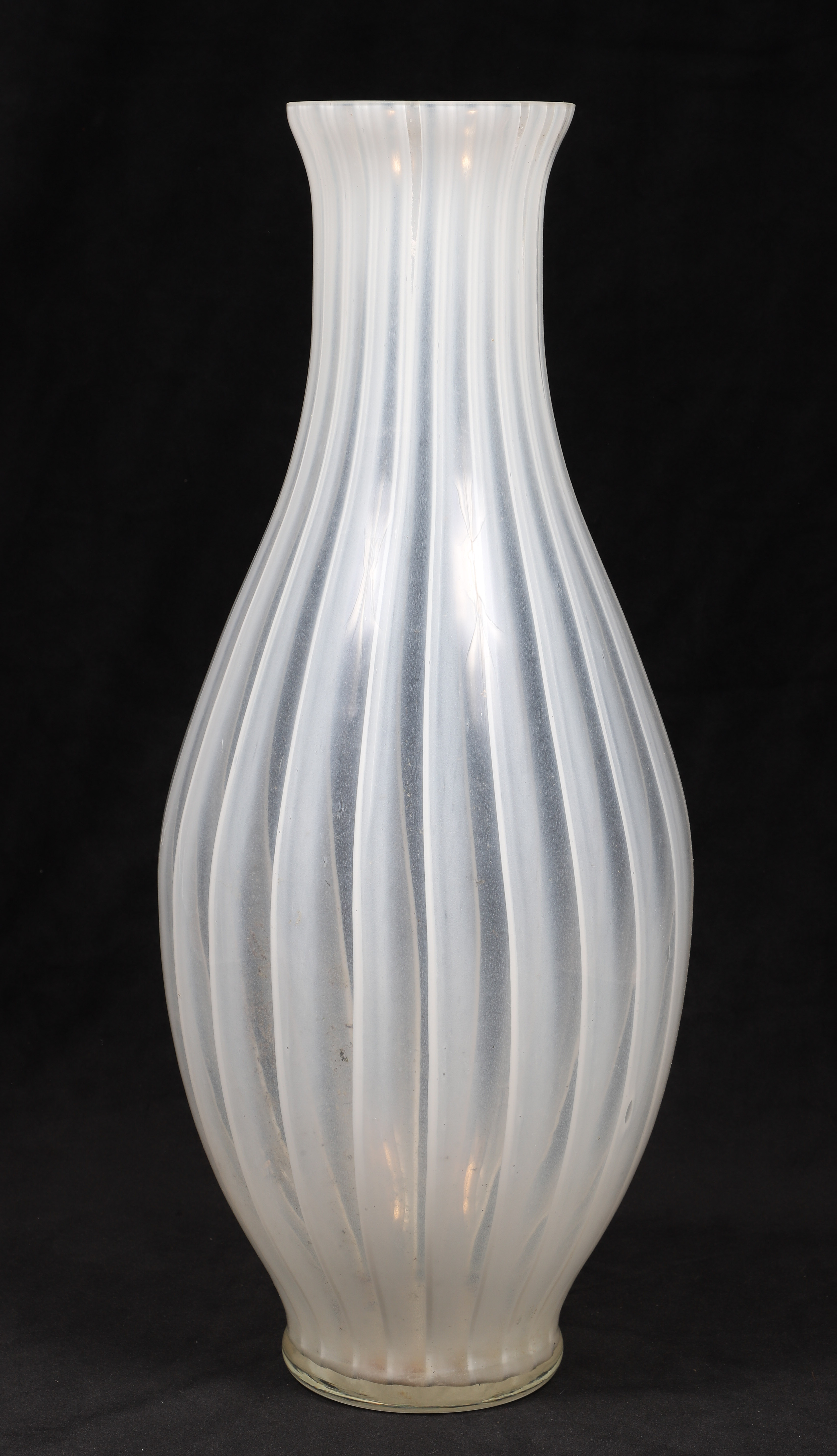 Large Murano glass vase, label