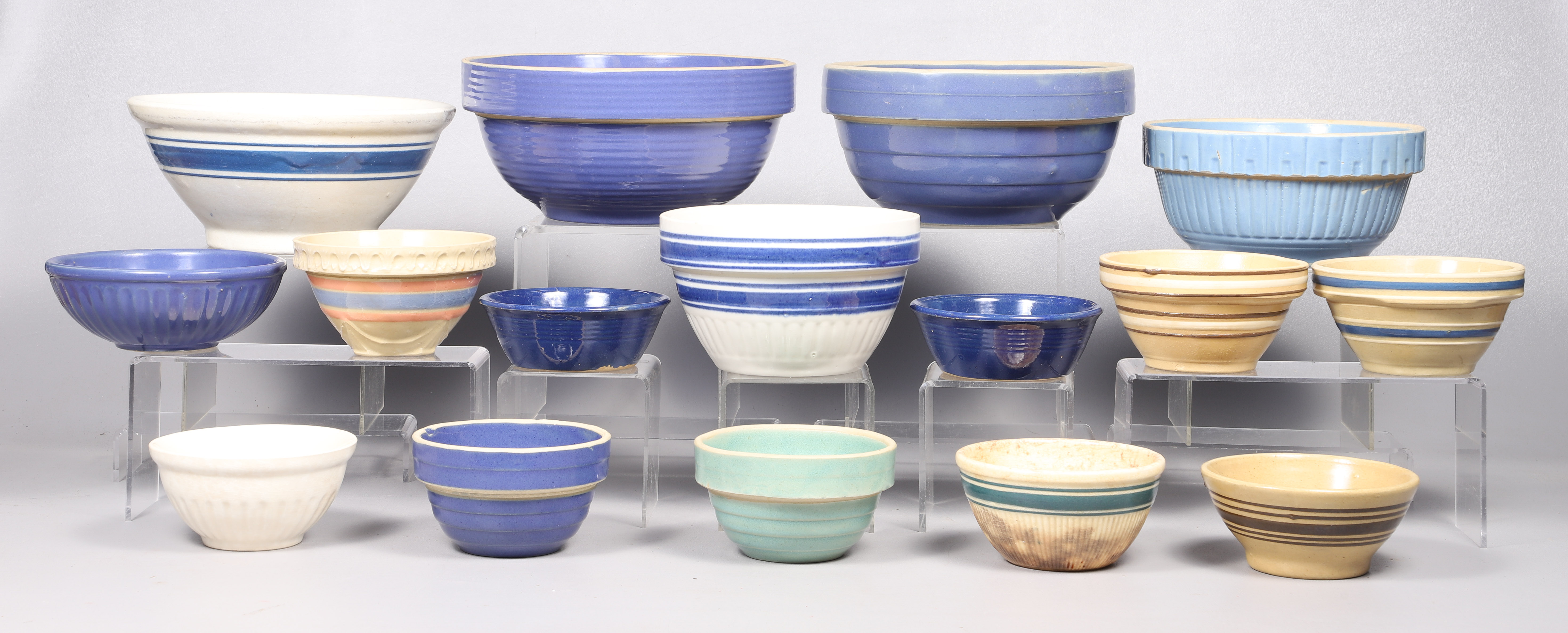 (16) Stoneware and pottery bowls,