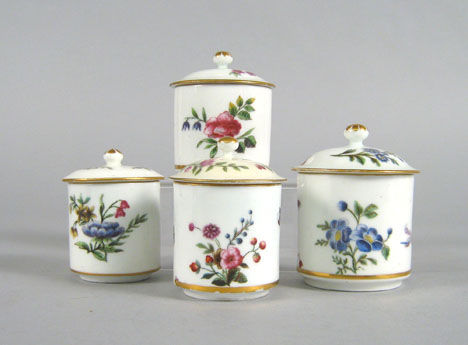 Two pairs of Sevres porcelain pot de creme 49c44