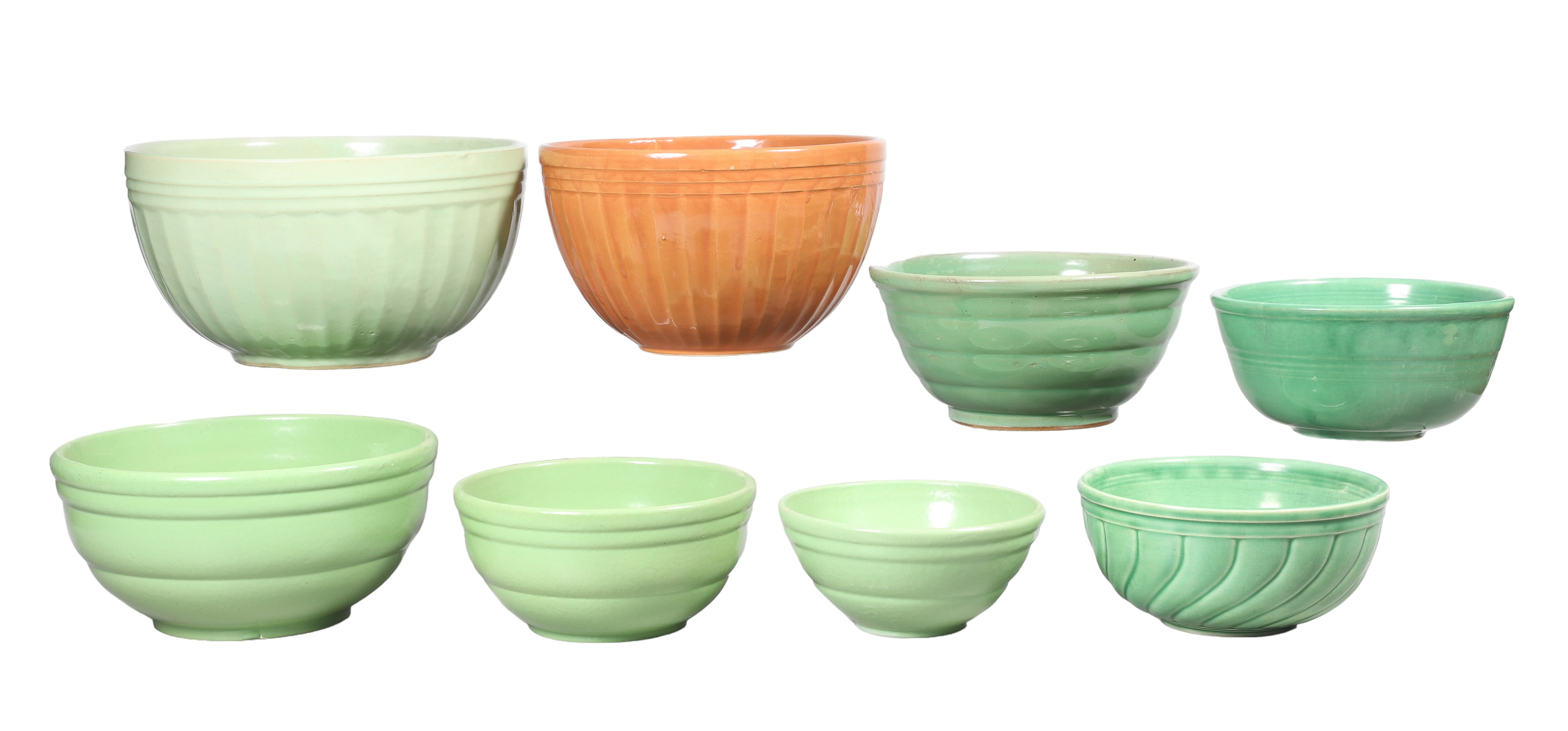 (8) Pottery mixing bowls c/o (3)
