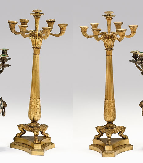 Pair of Empire style gilt bronze 49c46