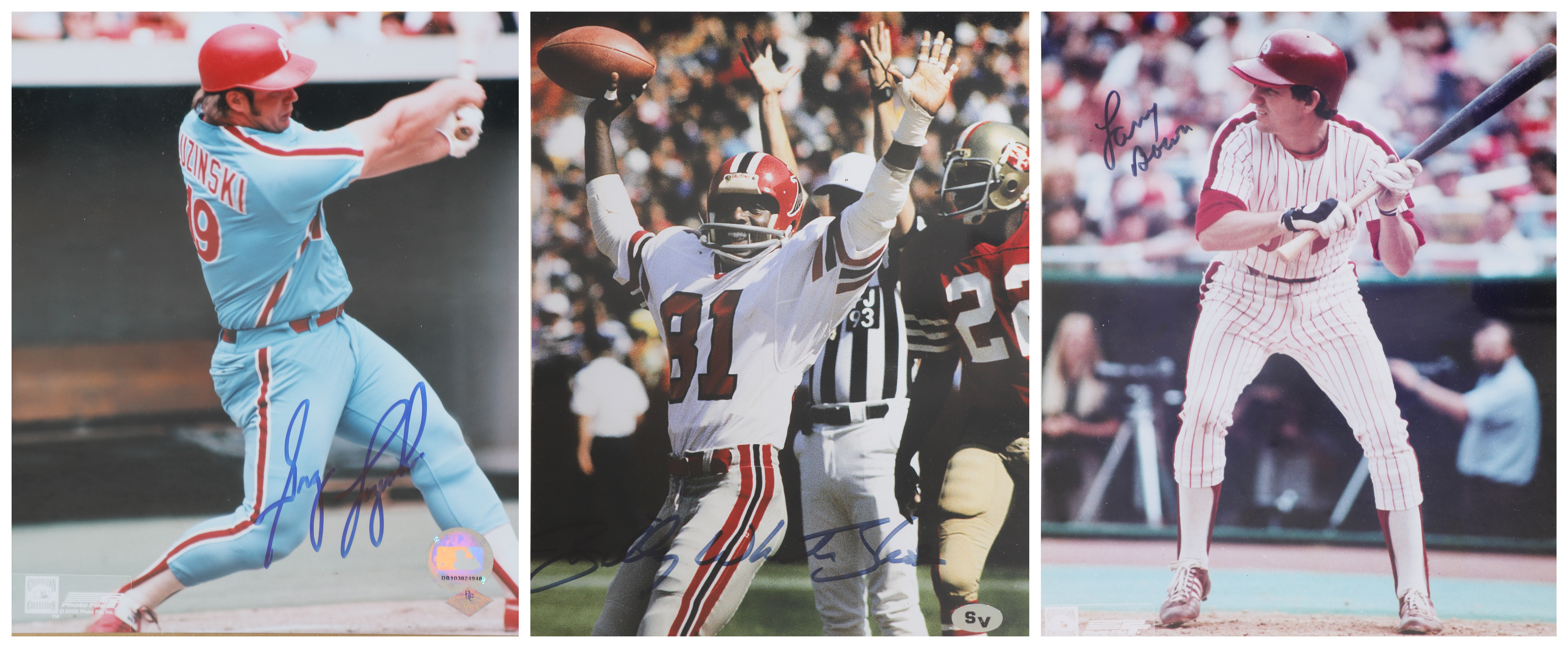 (3) 8x10 Autographed sports photos,