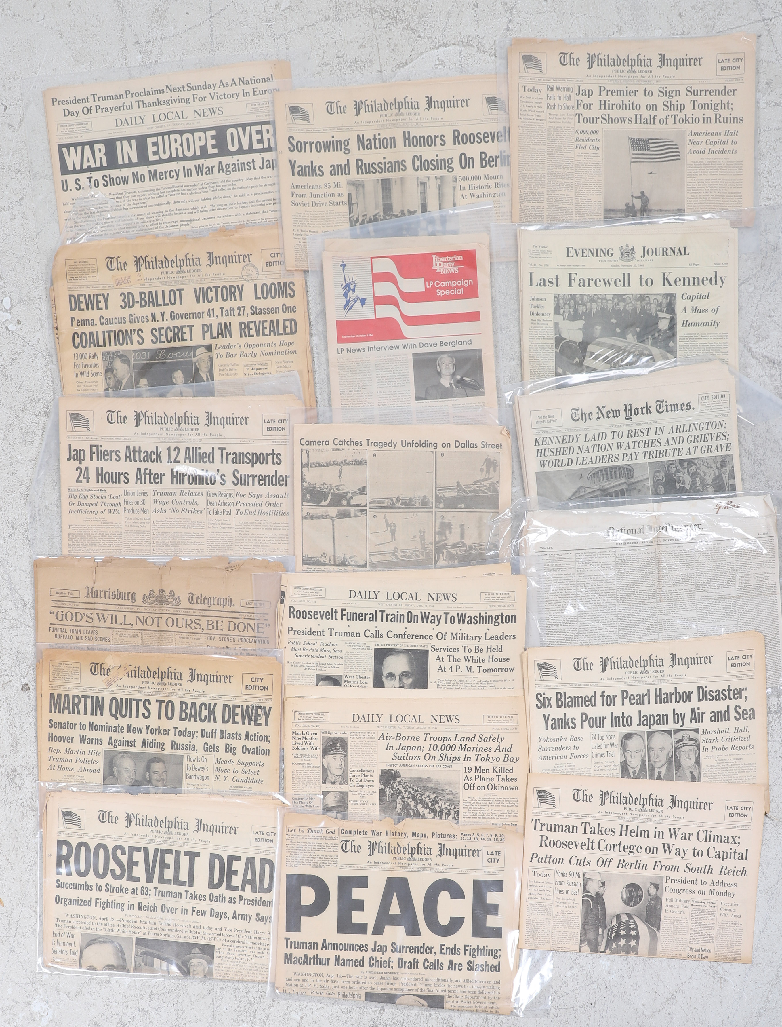 Lot of vintage newspapers, mostly The