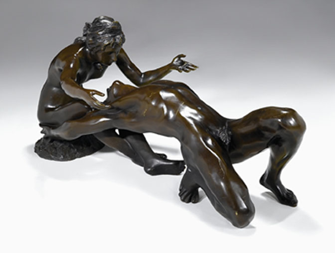 Bronze figure group    adam & eve