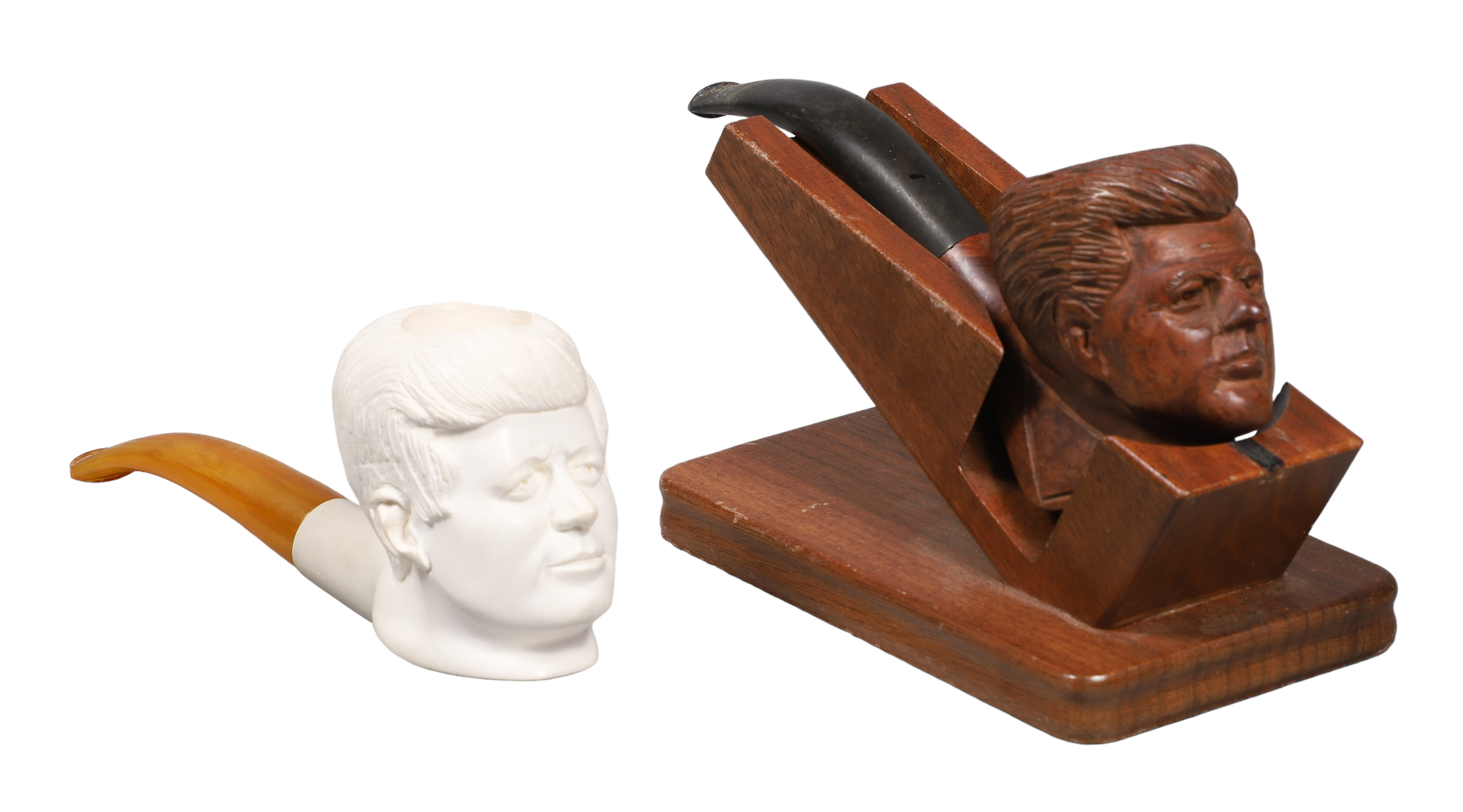 (2) Carved John Fitzgerald Kennedy