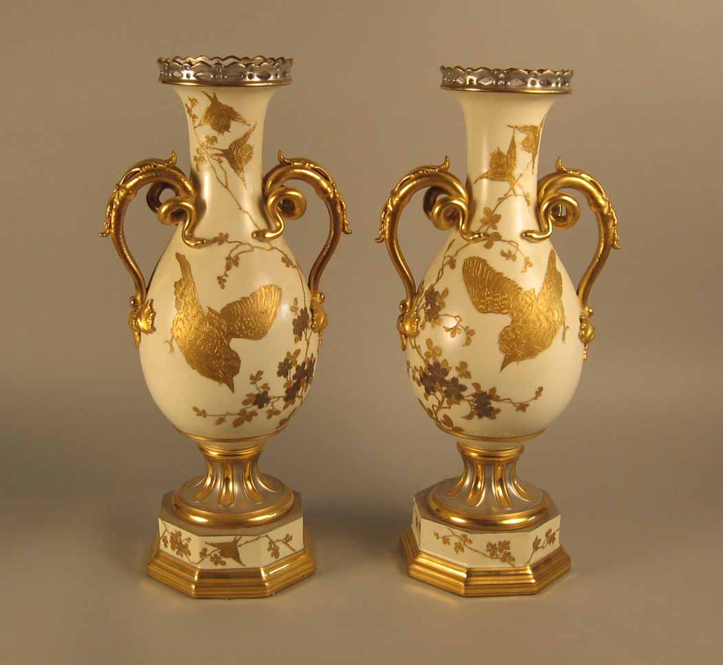 Pair of French 'Japonism' porcelain