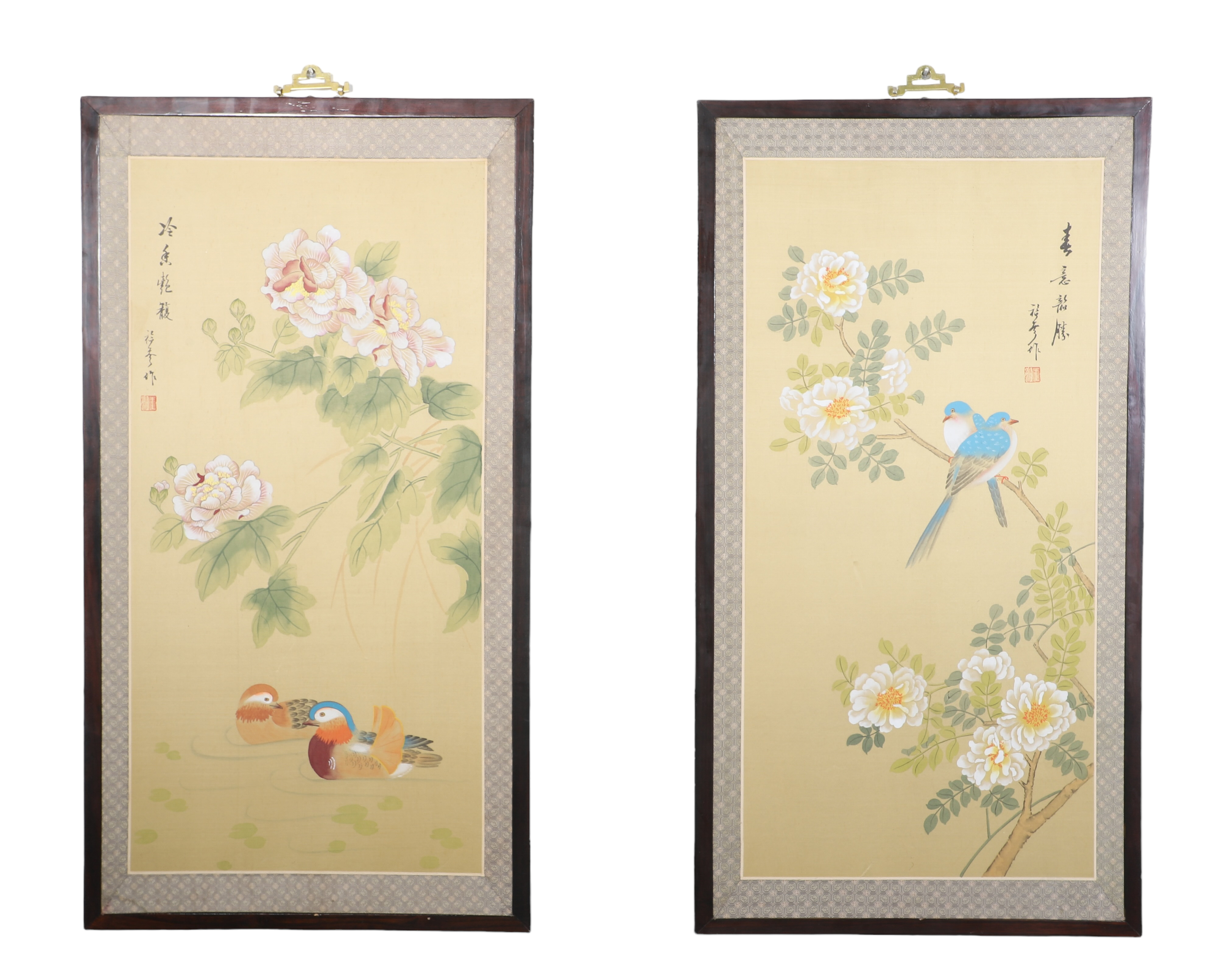 Pair of Chinese paintings on silk  2e1b46