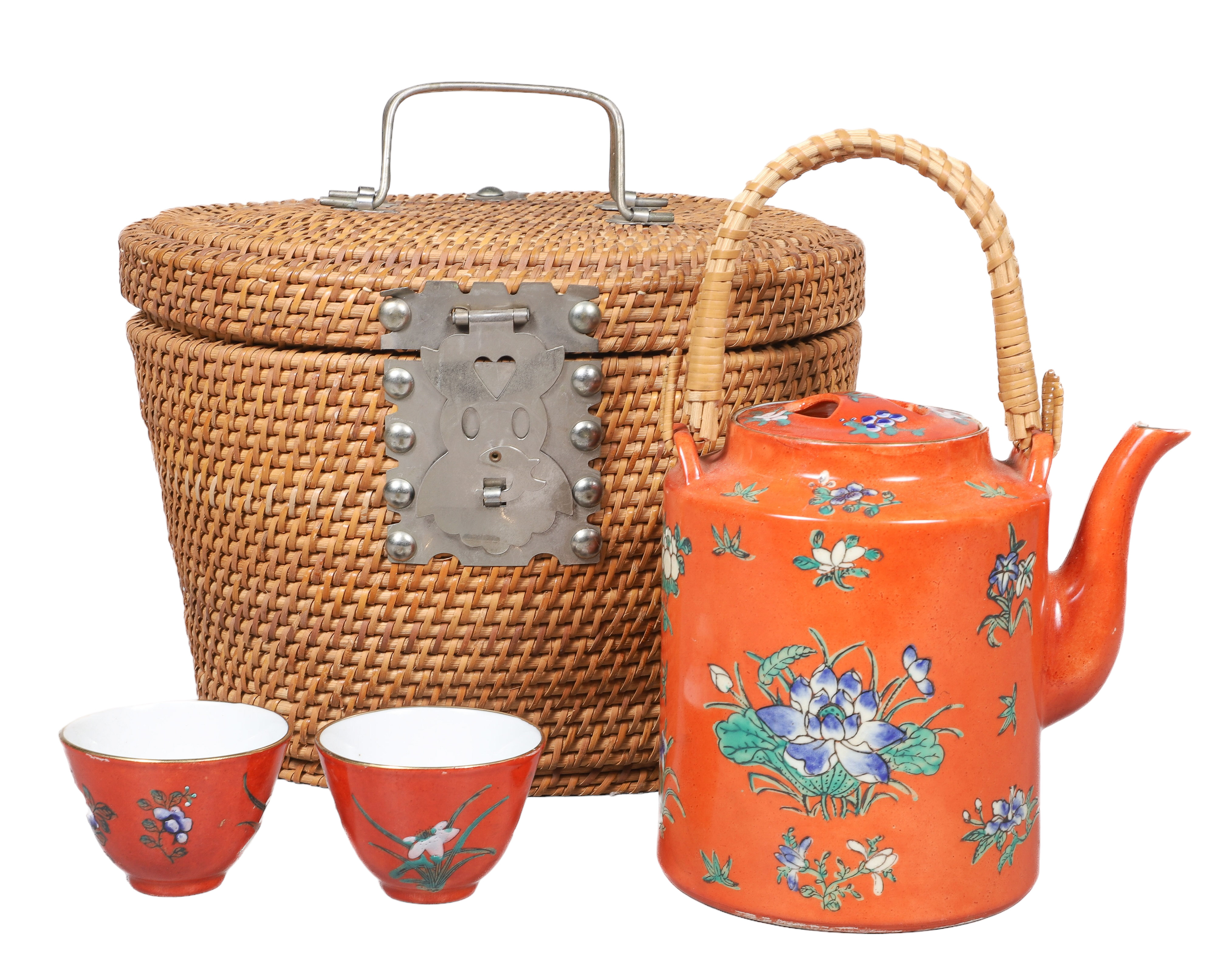 Chinese tea basket, woven basket with