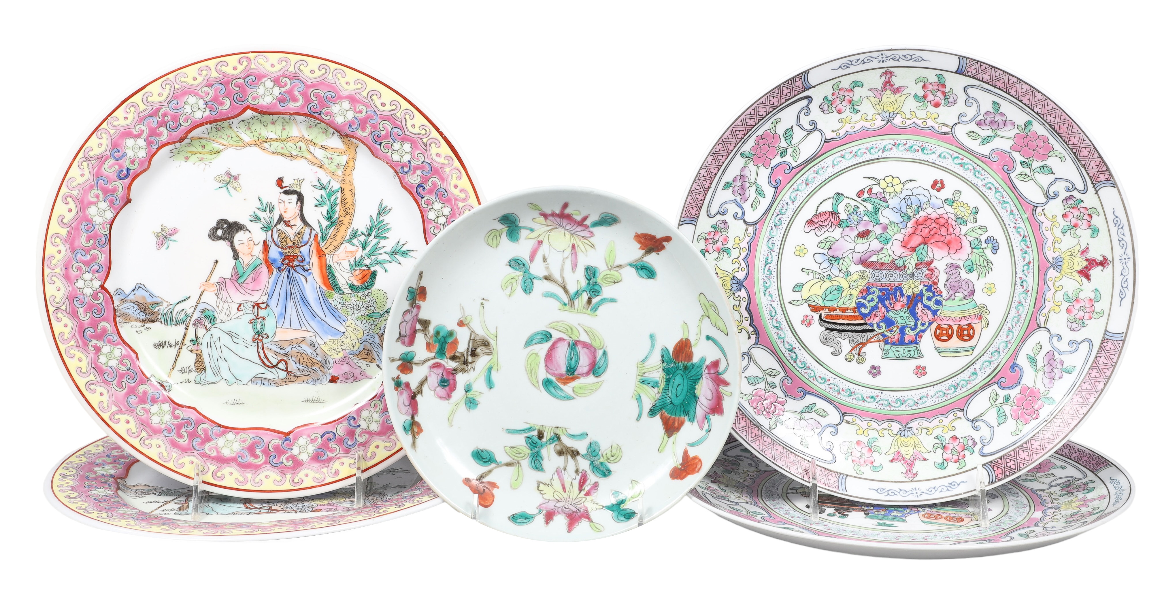 (5) Chinese porcelain plates, c/o