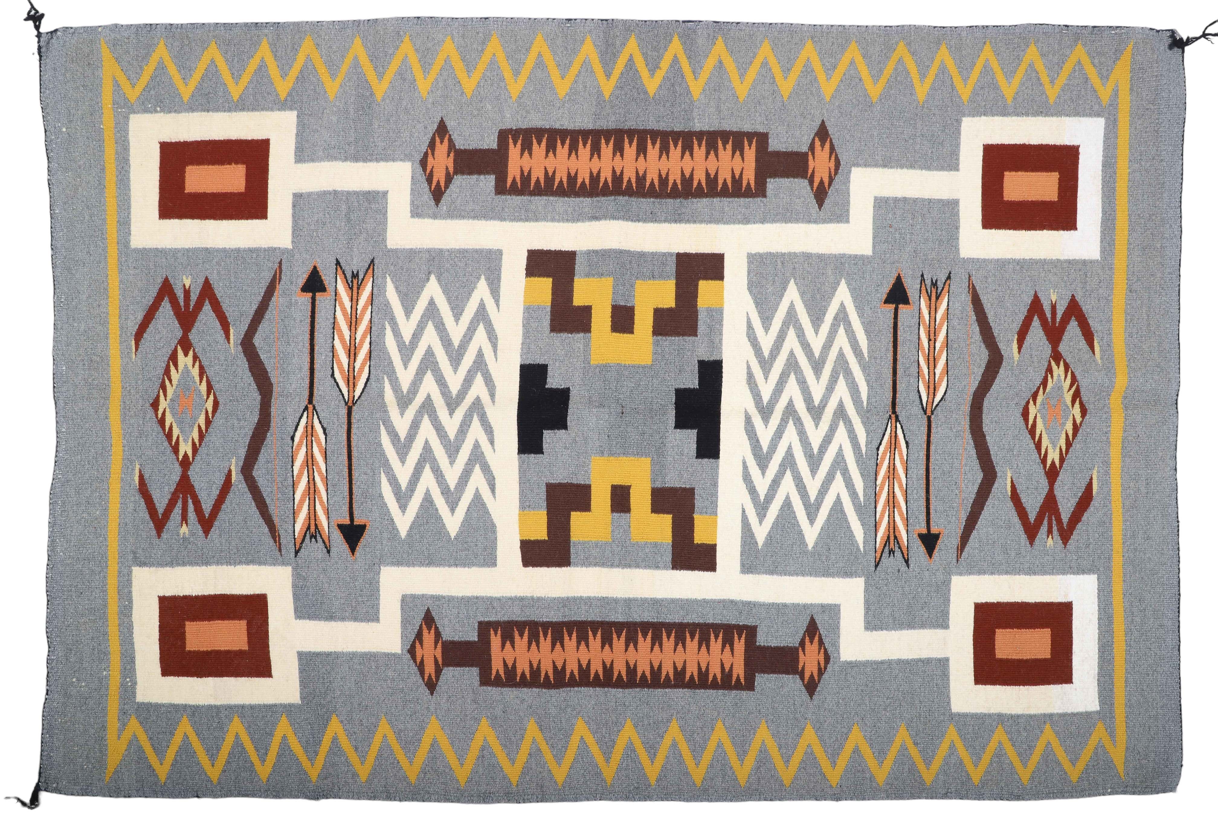 Navajo storm pattern weaving, woven