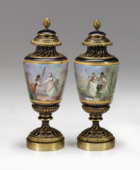 Pair of gilt bronze mounted Sevres 49c59