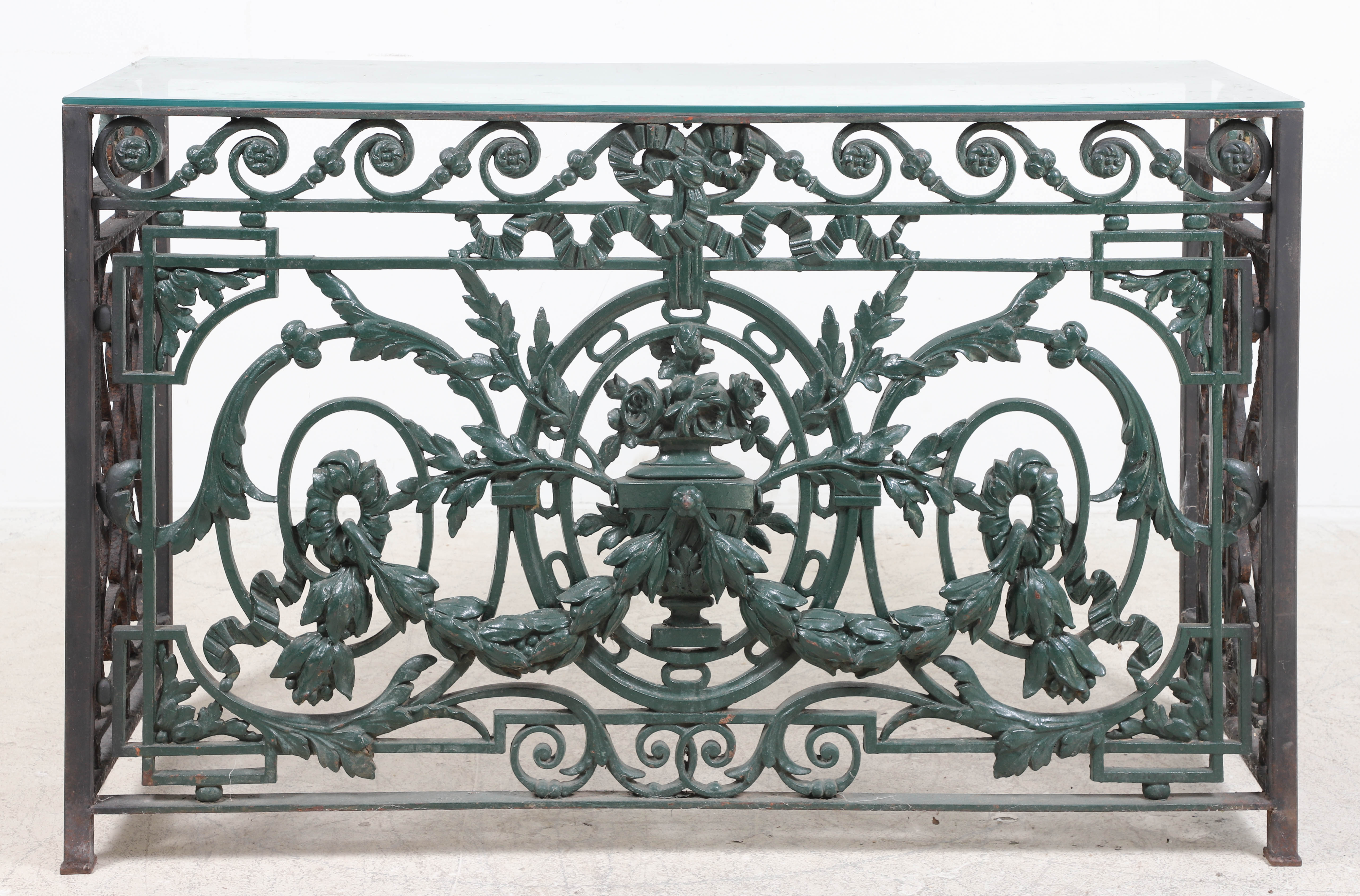 French style pierced iron painted